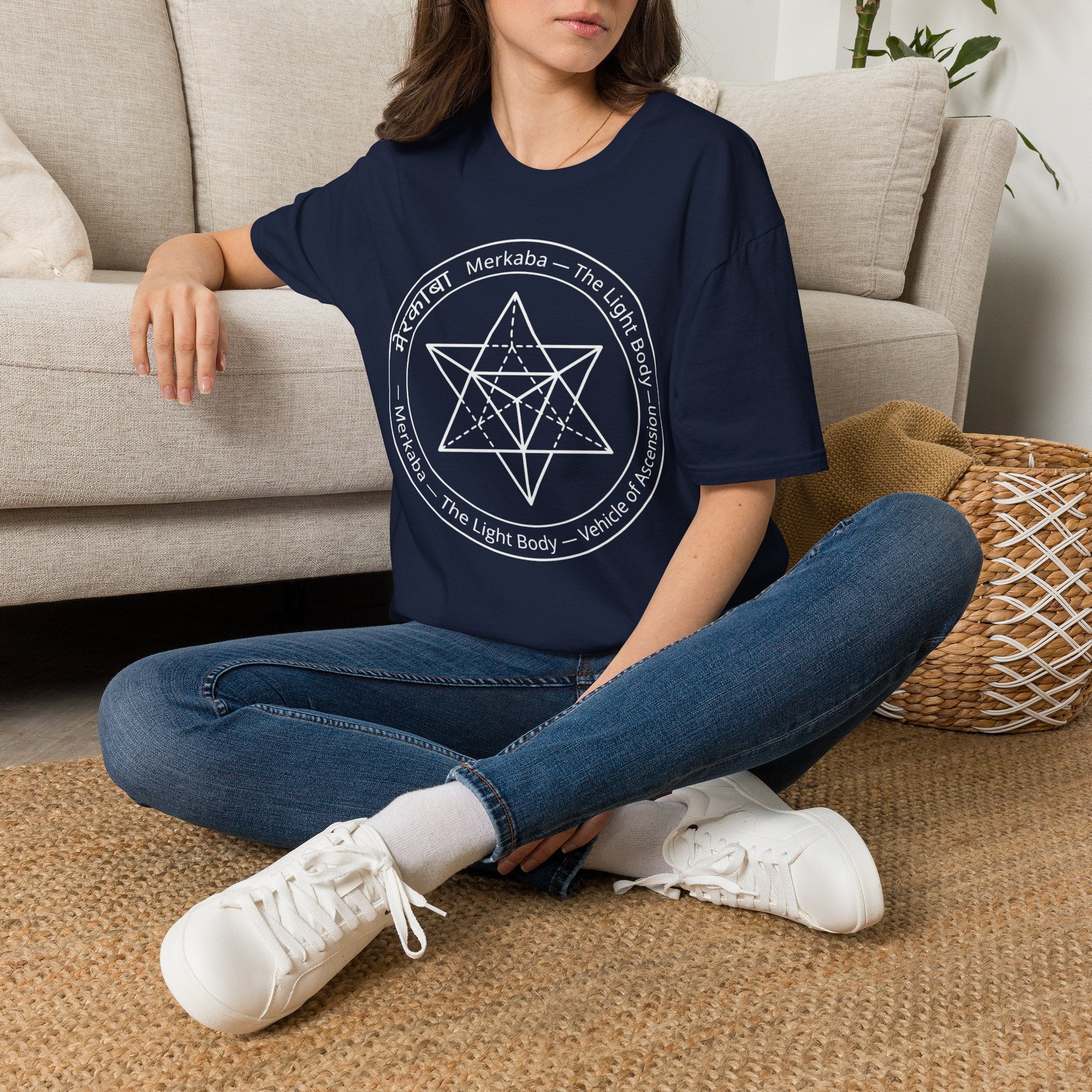 Merkaba Star T-Shirt — The Light Body Sacred Geometry Tee