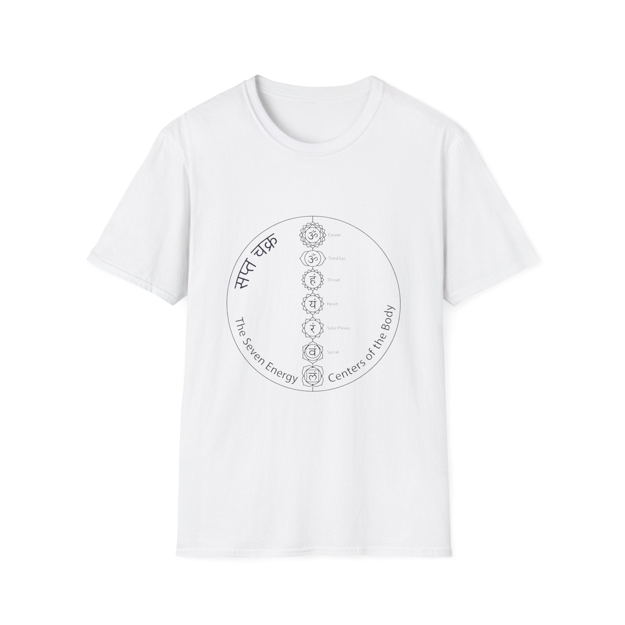 7 Centres of Body T-Shirt — The Light Body Sacred Geometry Tee