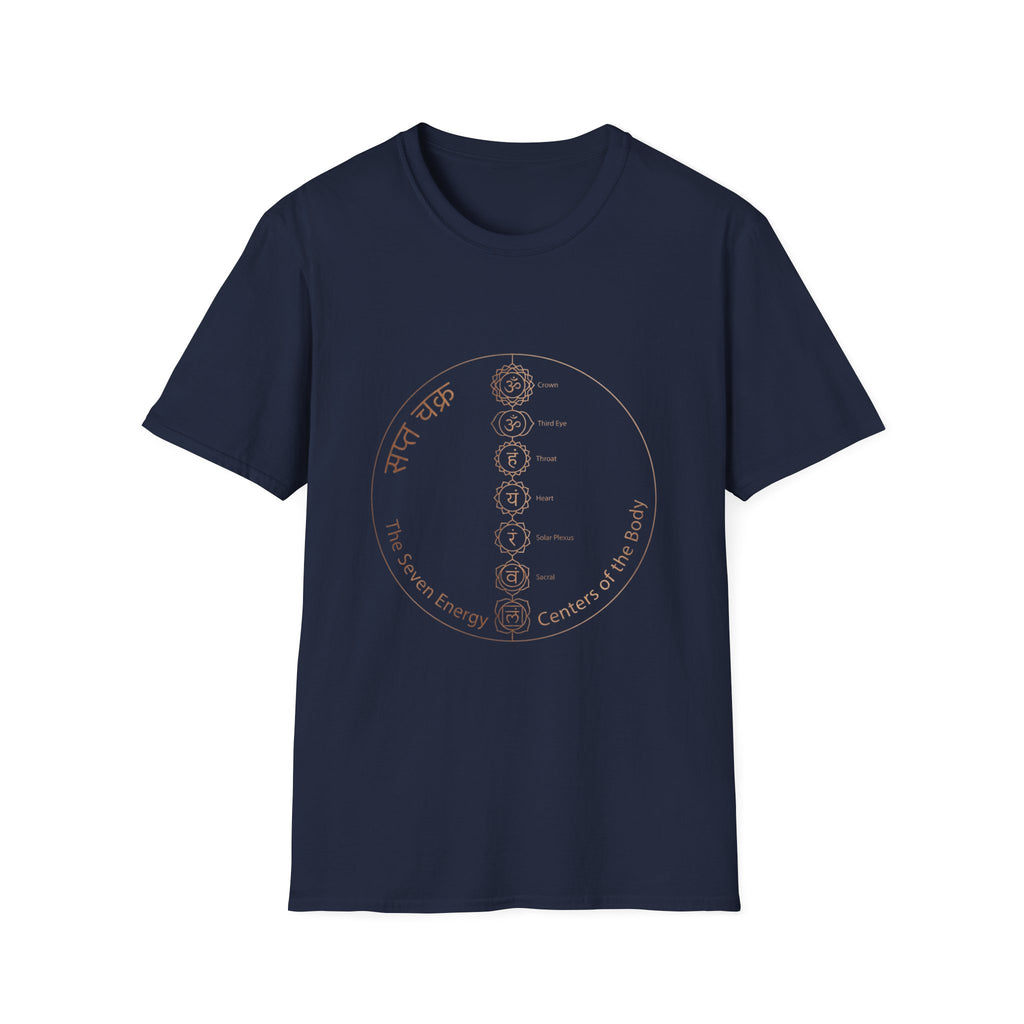 7 Centres of Body T-Shirt — The Light Body Sacred Geometry Tee