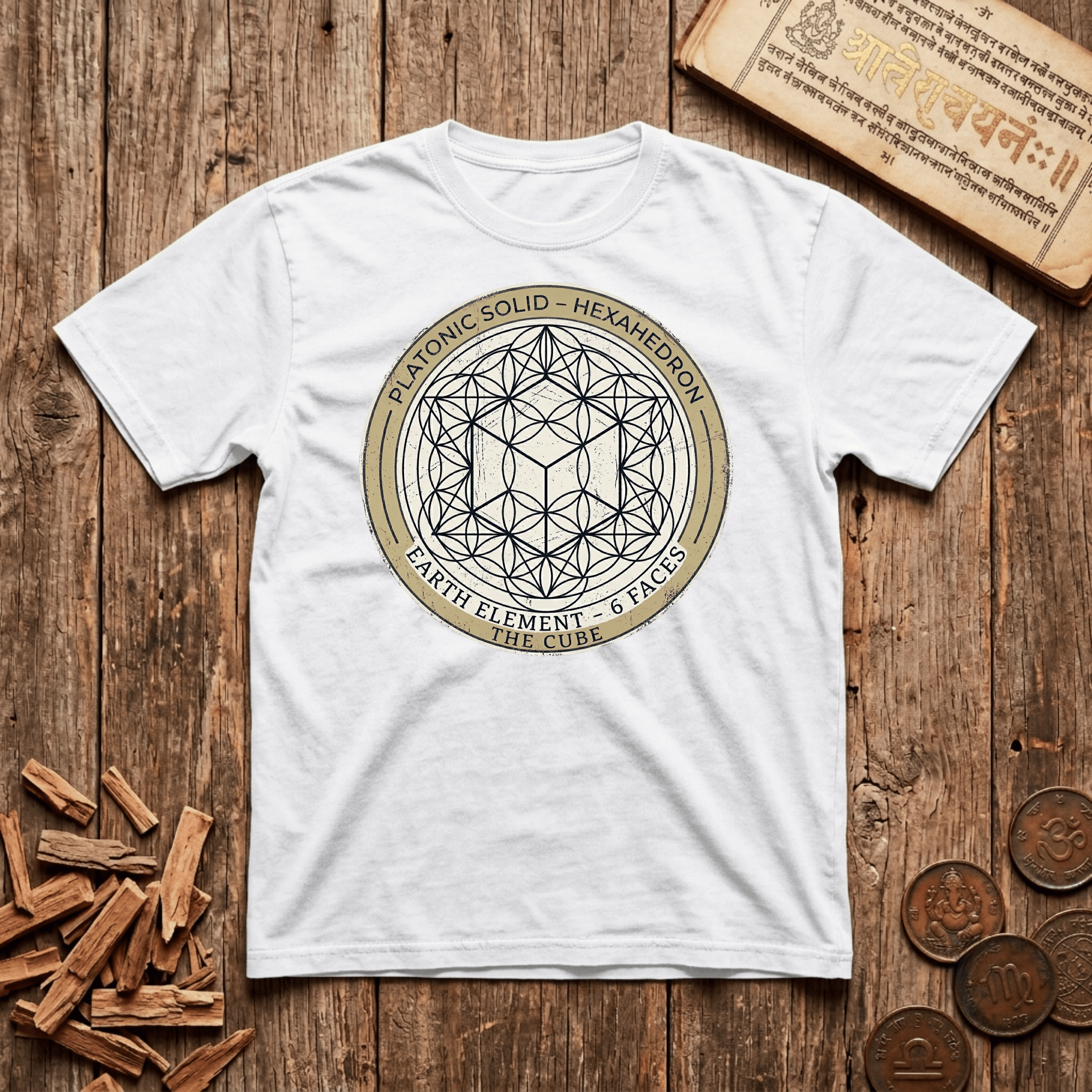 Platonic Solid - Hexahedron - T-Shirt