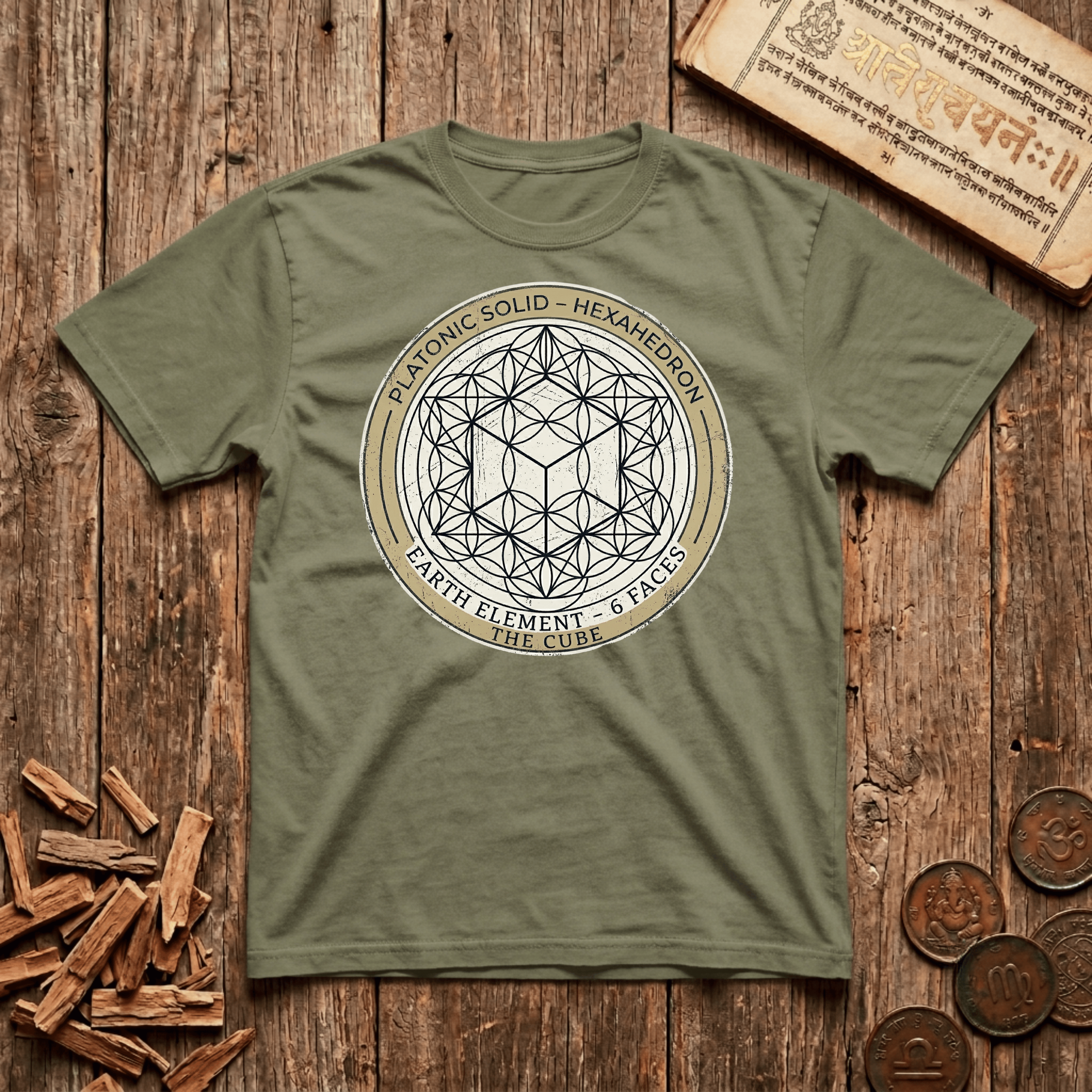 Platonic Solid - Hexahedron - T-Shirt