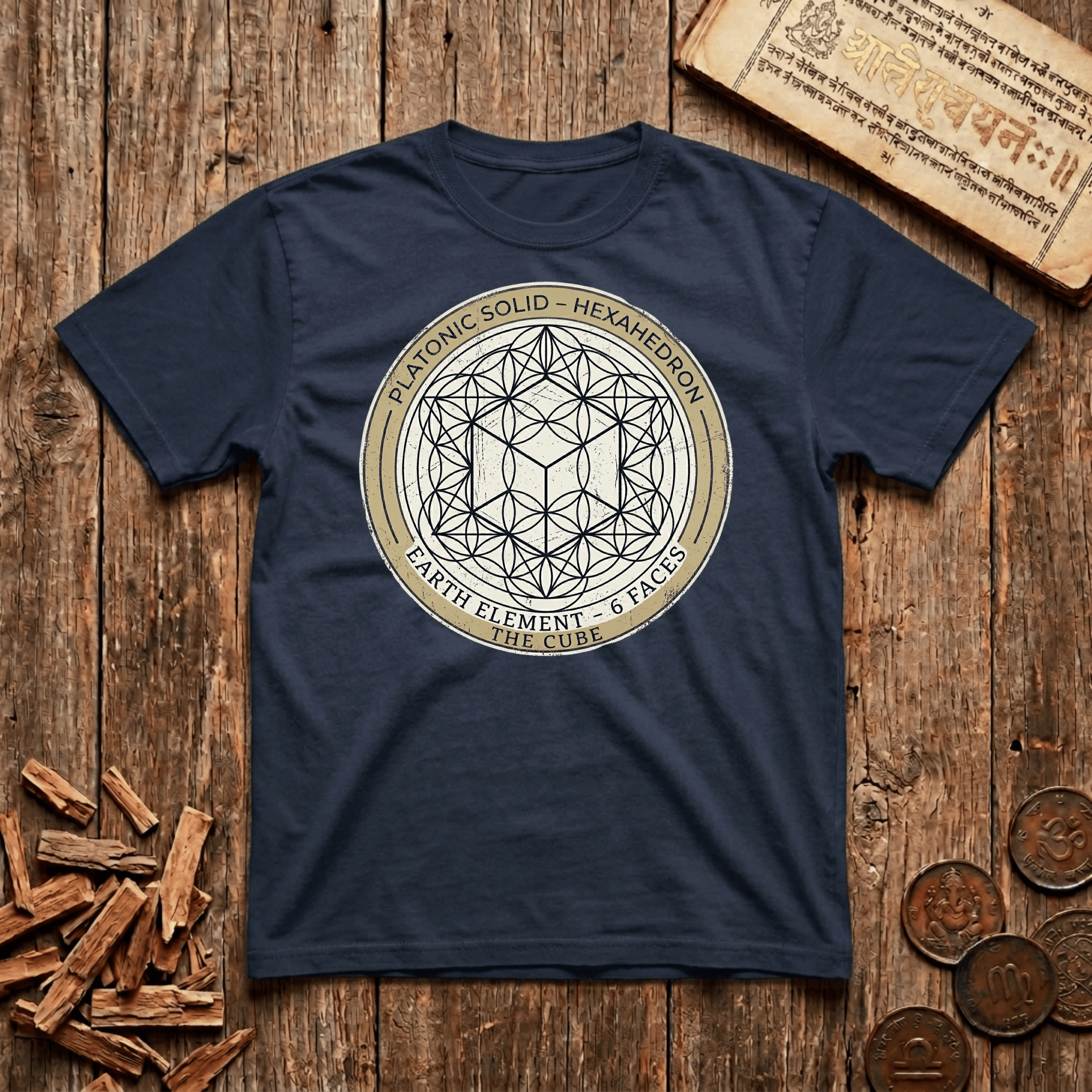 Platonic Solid - Hexahedron - T-Shirt
