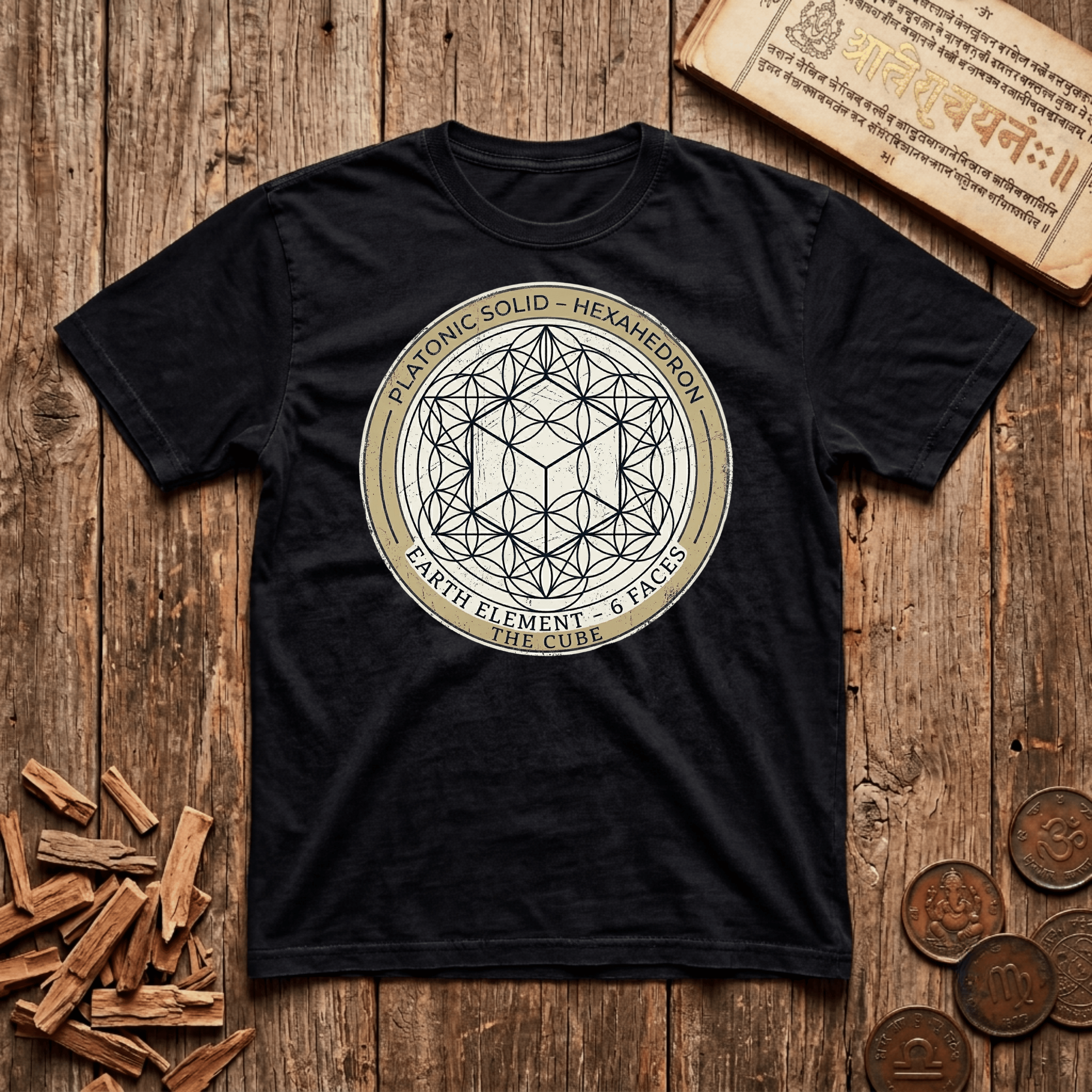 Platonic Solid - Hexahedron - T-Shirt
