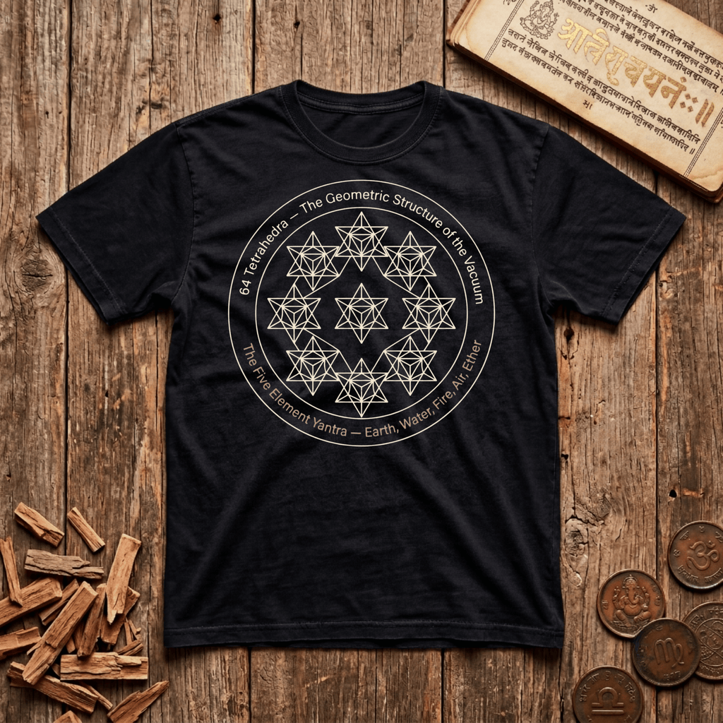 64 Tetrahedra - The Geometric Structure of the Vacuum - T-Shirt