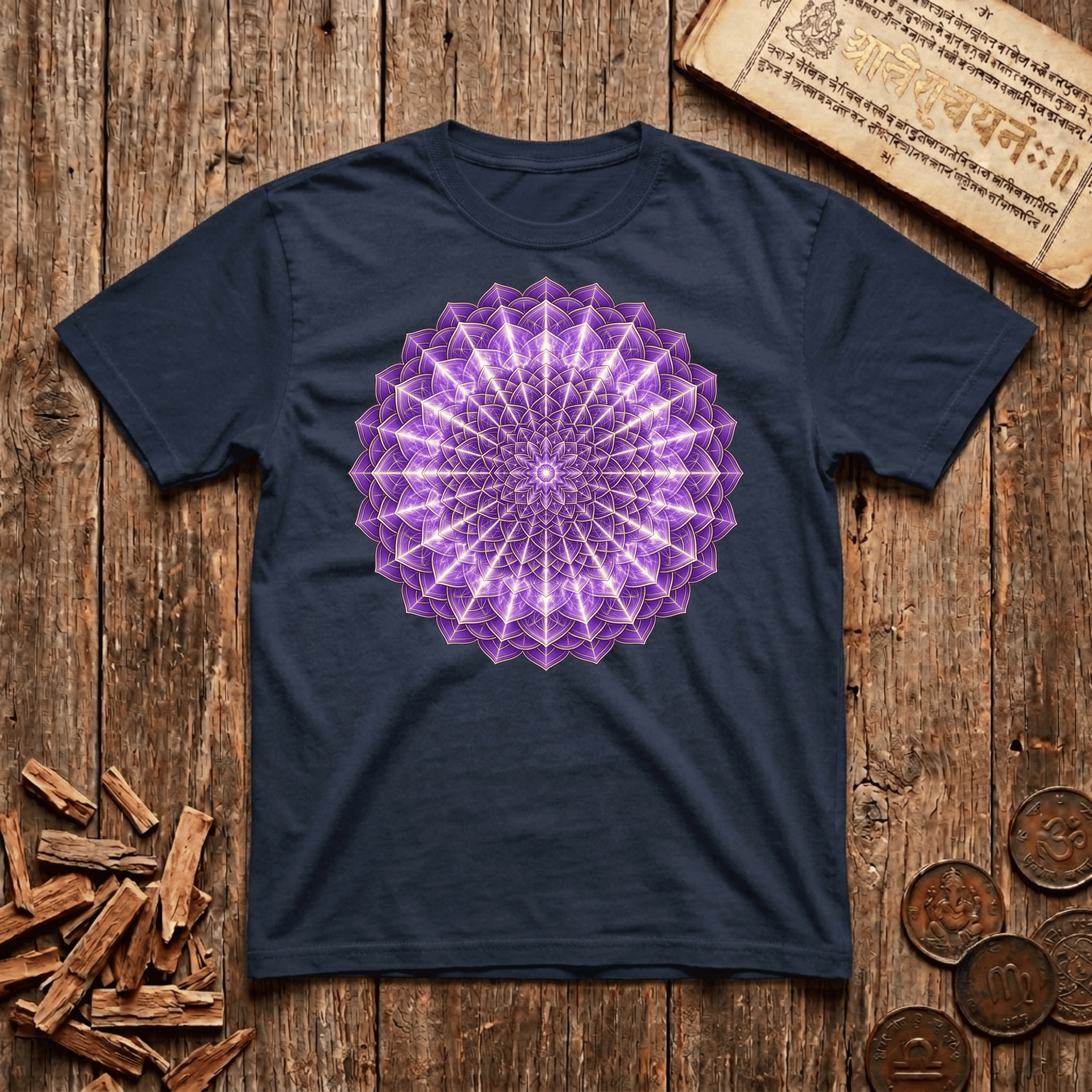 Crown Chakra — Sahasrara - The Lotus of a Thousand Petals - T-Shirt
