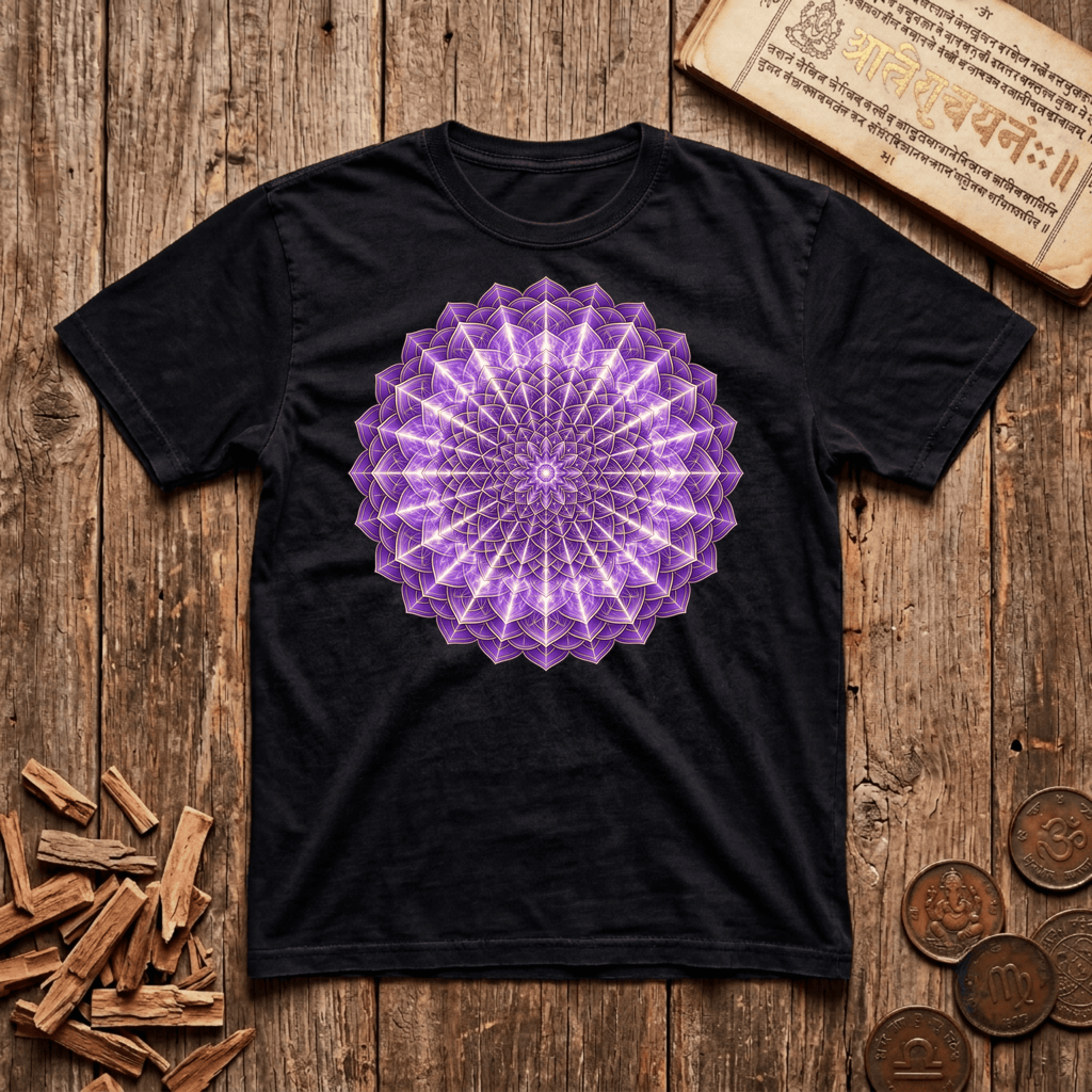 Crown Chakra — Sahasrara - The Lotus of a Thousand Petals - T-Shirt