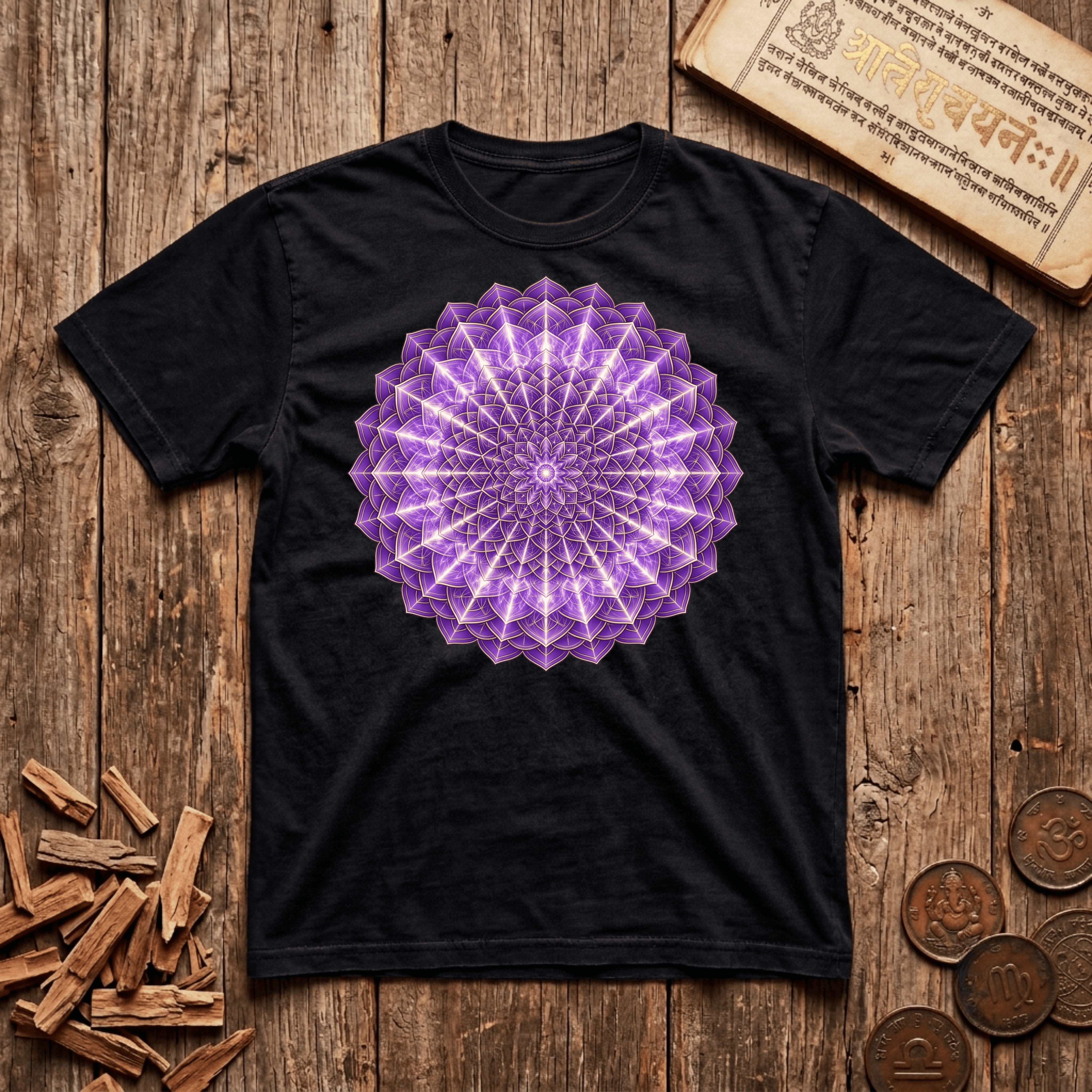 Crown Chakra — Sahasrara - The Lotus of a Thousand Petals - T-Shirt