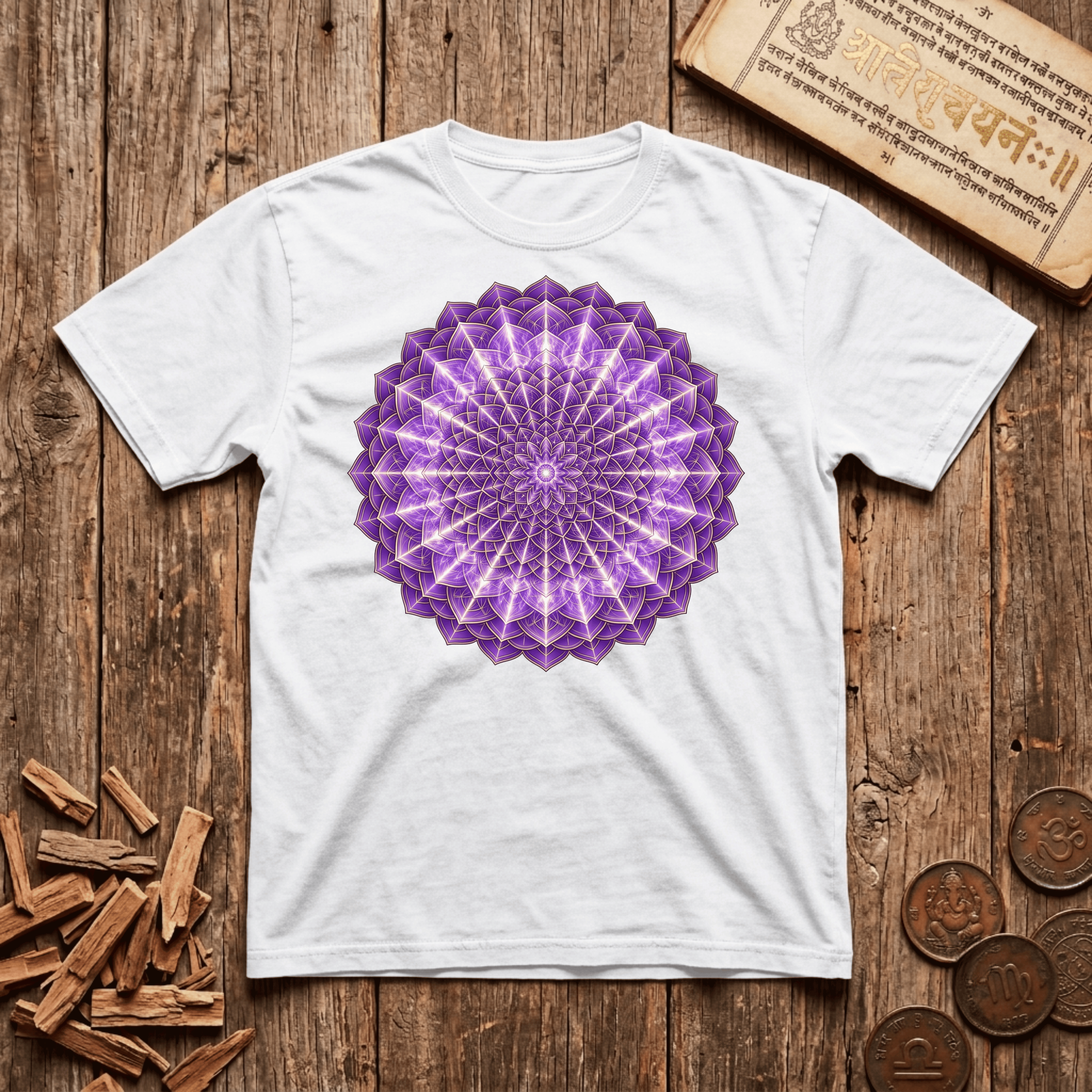 Crown Chakra — Sahasrara - The Lotus of a Thousand Petals - T-Shirt