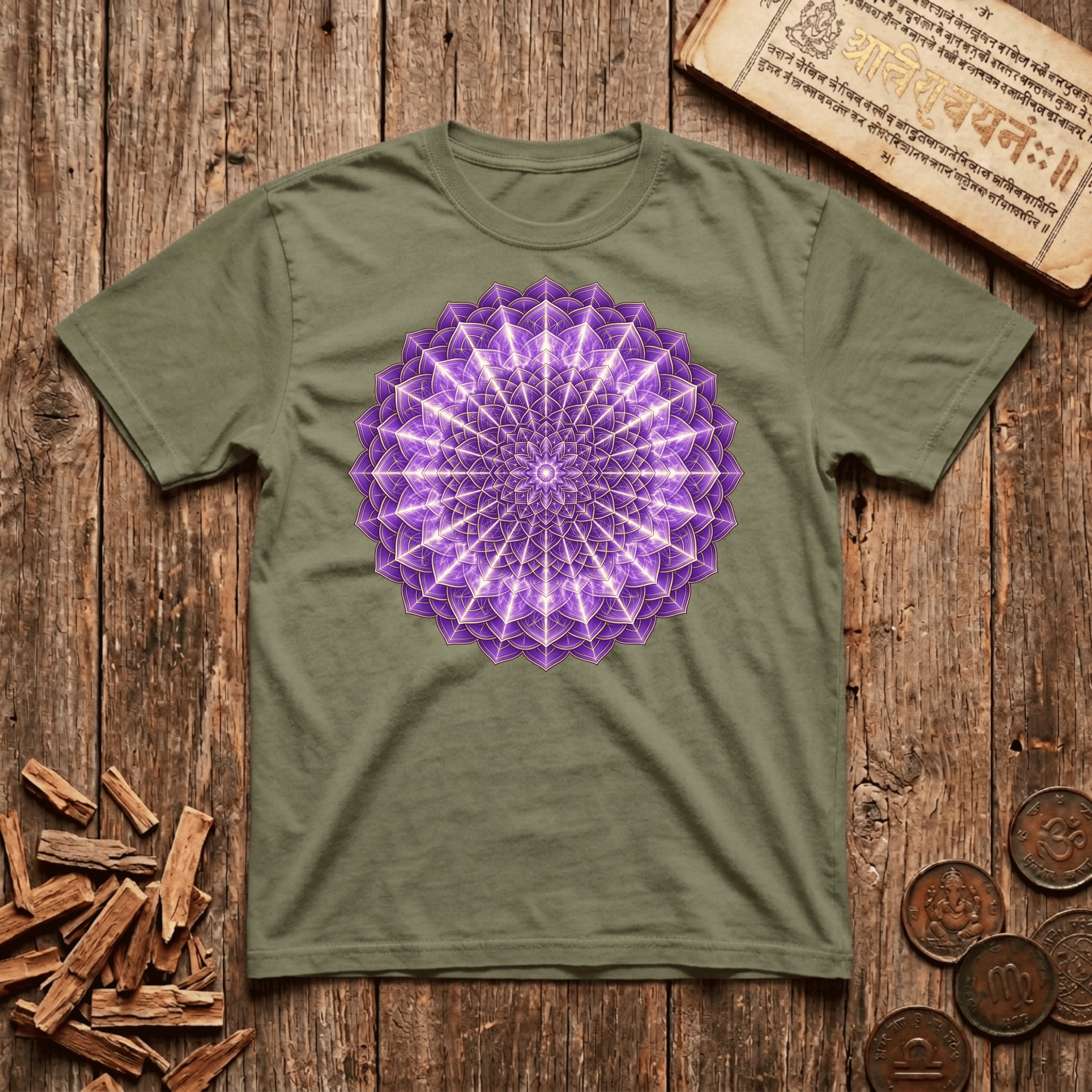 Crown Chakra — Sahasrara - The Lotus of a Thousand Petals - T-Shirt