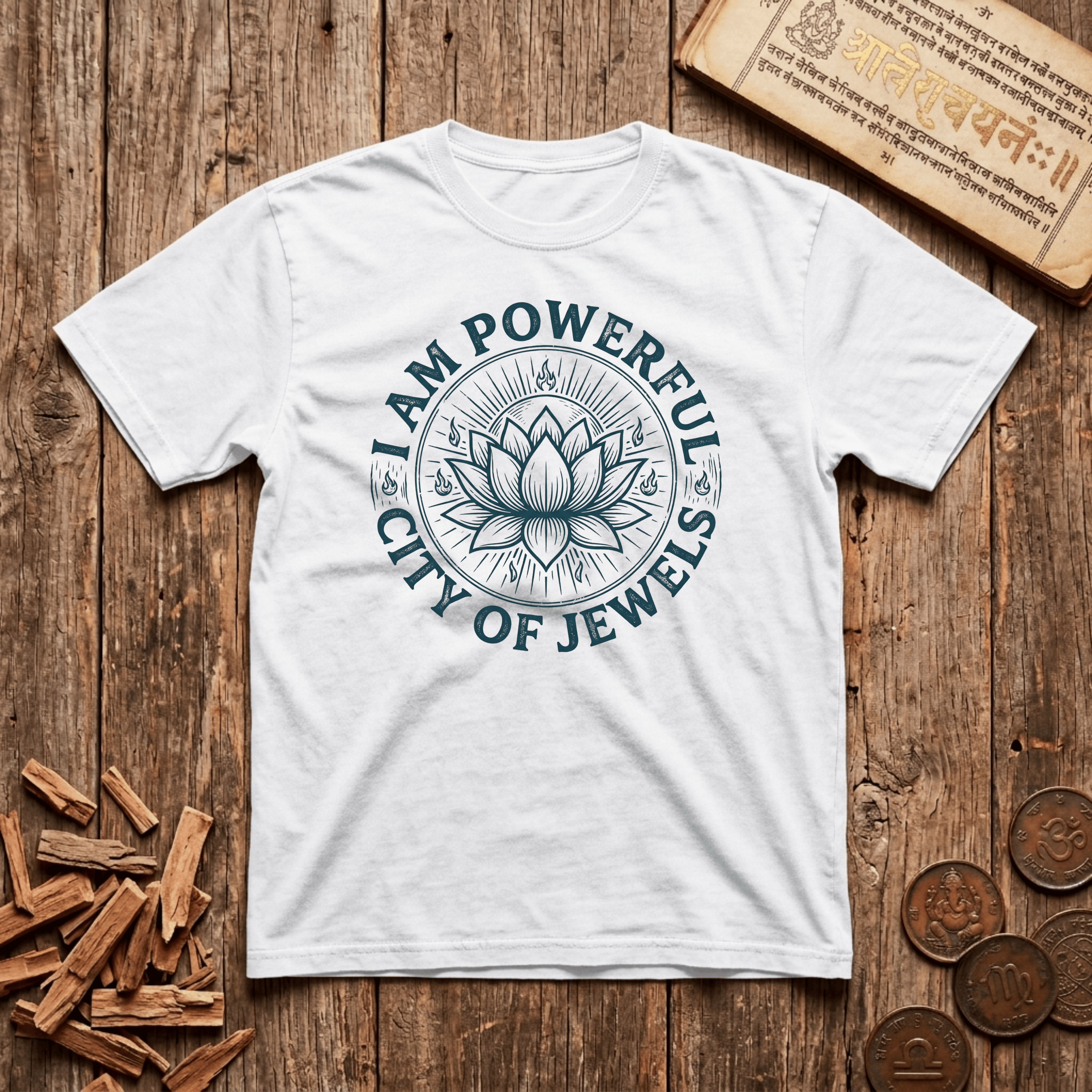 Solar Plexus Chakra — Manipura- I am Powerful - Wood Cut - T-Shirt