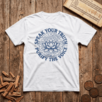 Throat Chakra — Vishuddha - Speak Your Truth - Purify The Voice - Wood Cut - T-Shirt