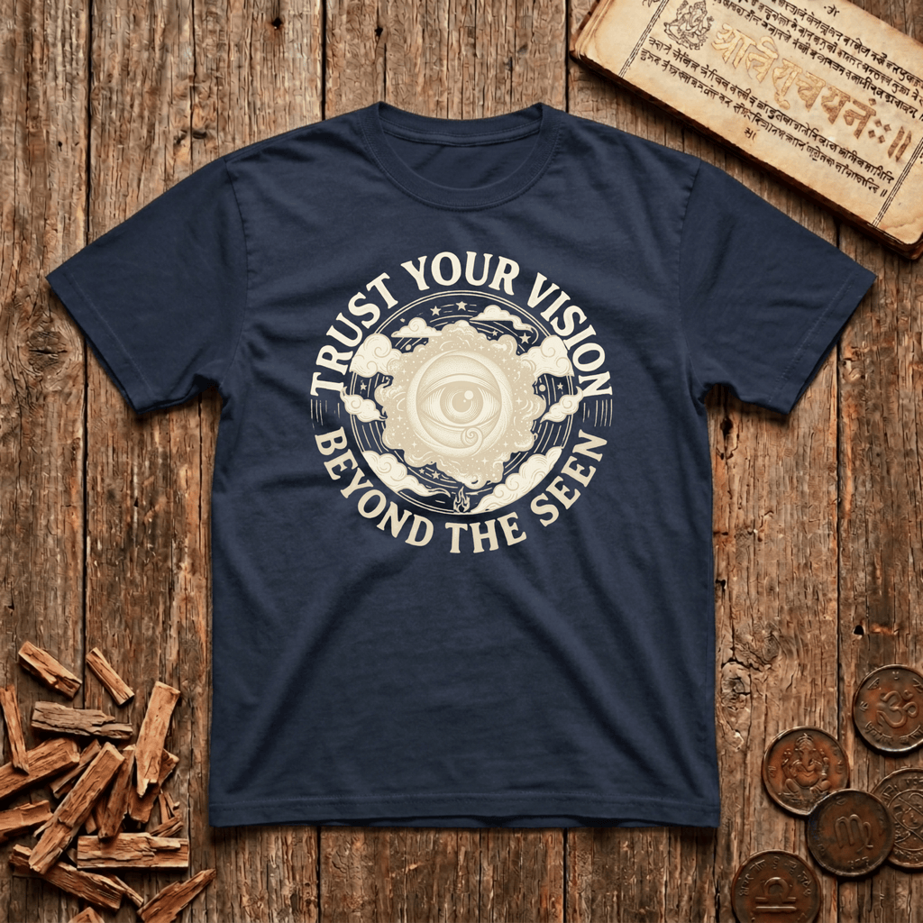Third Eye Chakra — Ajna - Trust Your Vision - Beyond The Seen - Wood Cut - T-Shirt