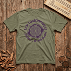 Crown Chakra — Sahasrara - I Am Consciousness - Thousand Petals Bloom - Wood Cut - T-Shirt