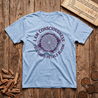 Crown Chakra — Sahasrara - I Am Consciousness - Thousand Petals Bloom - Wood Cut - T-Shirt