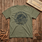Capricorn — The Sea-Goat - Climb With Patience - Wood Cut - T-Shirt