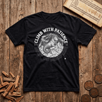 Capricorn — The Sea-Goat - Climb With Patience - Wood Cut - T-Shirt