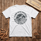Capricorn — The Sea-Goat - Climb With Patience - Wood Cut - T-Shirt