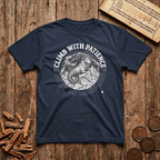 Capricorn — The Sea-Goat - Climb With Patience - Wood Cut - T-Shirt