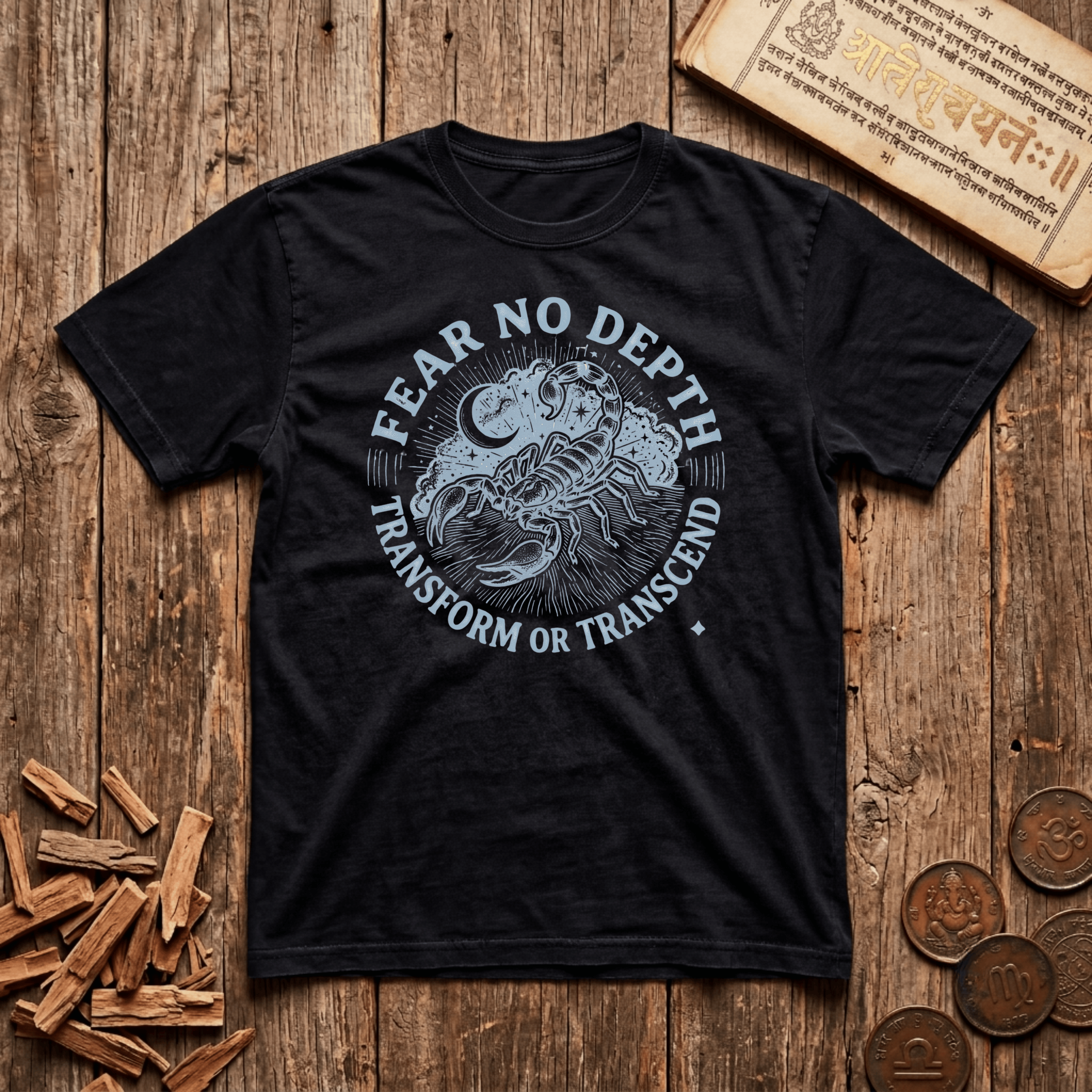 Scorpio — The Scorpion - Fear No Depth - Wood Cut - T-Shirt
