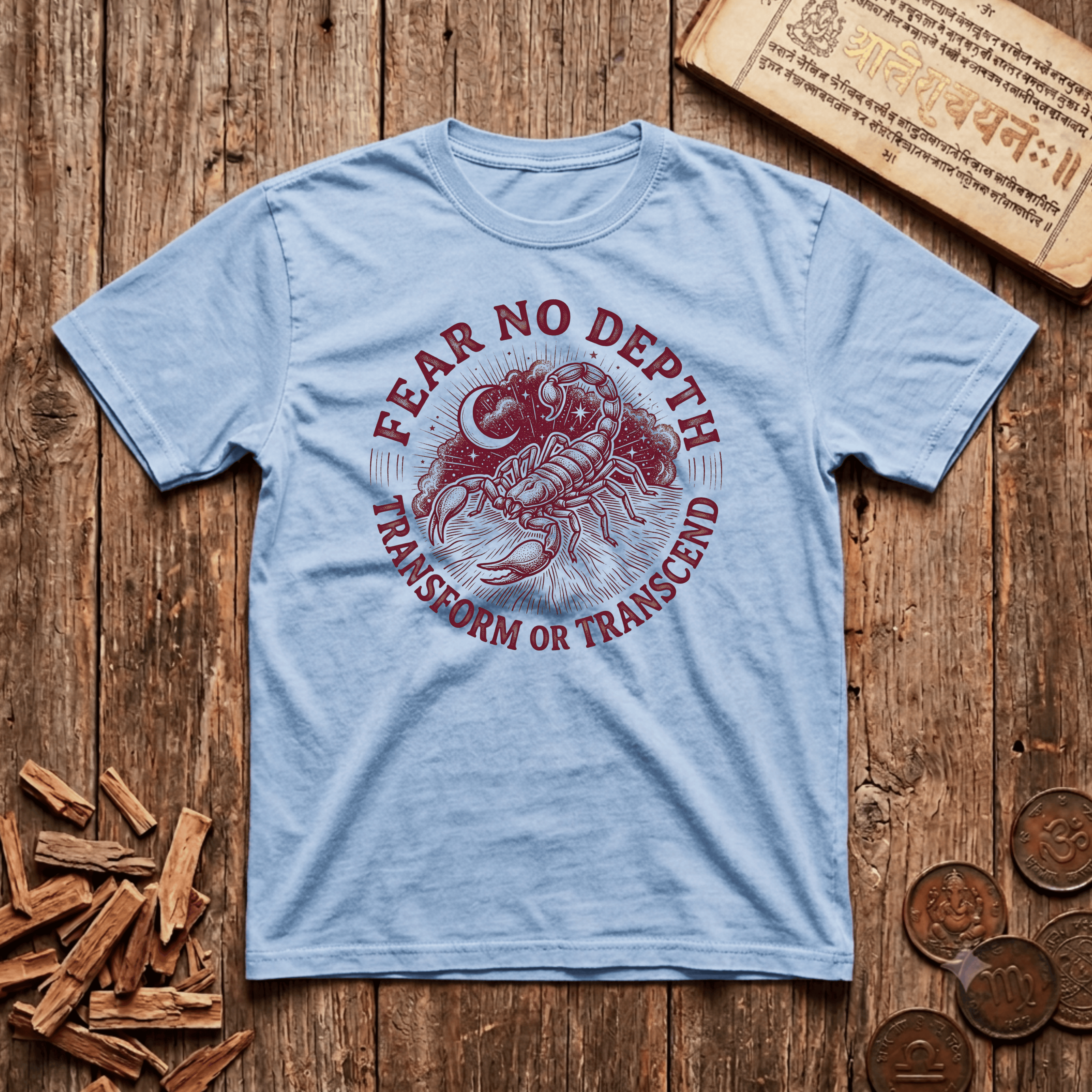 Scorpio — The Scorpion - Fear No Depth - Wood Cut - T-Shirt