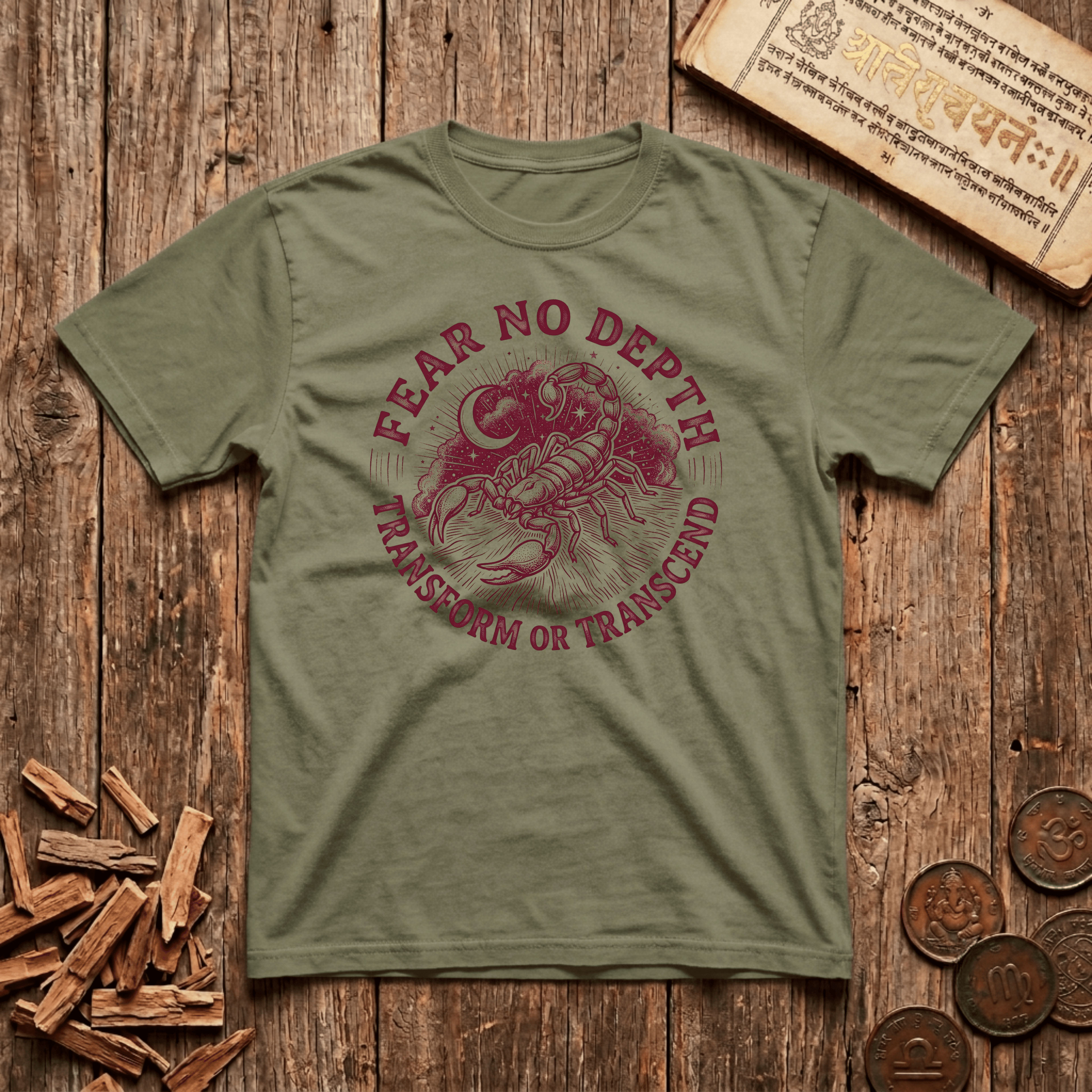 Scorpio — The Scorpion - Fear No Depth - Wood Cut - T-Shirt