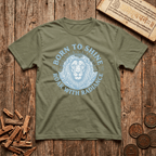 Leo — The Lion - Born To Shine - Wood Cut - T-Shirt