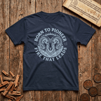 Aries — The Ram - Born To Pioneer - Wood Cut - T-Shirt