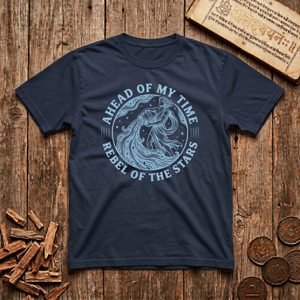 Aquarius — The Water Bearer - Ahead of My Time - Wood Cut - T-Shirt