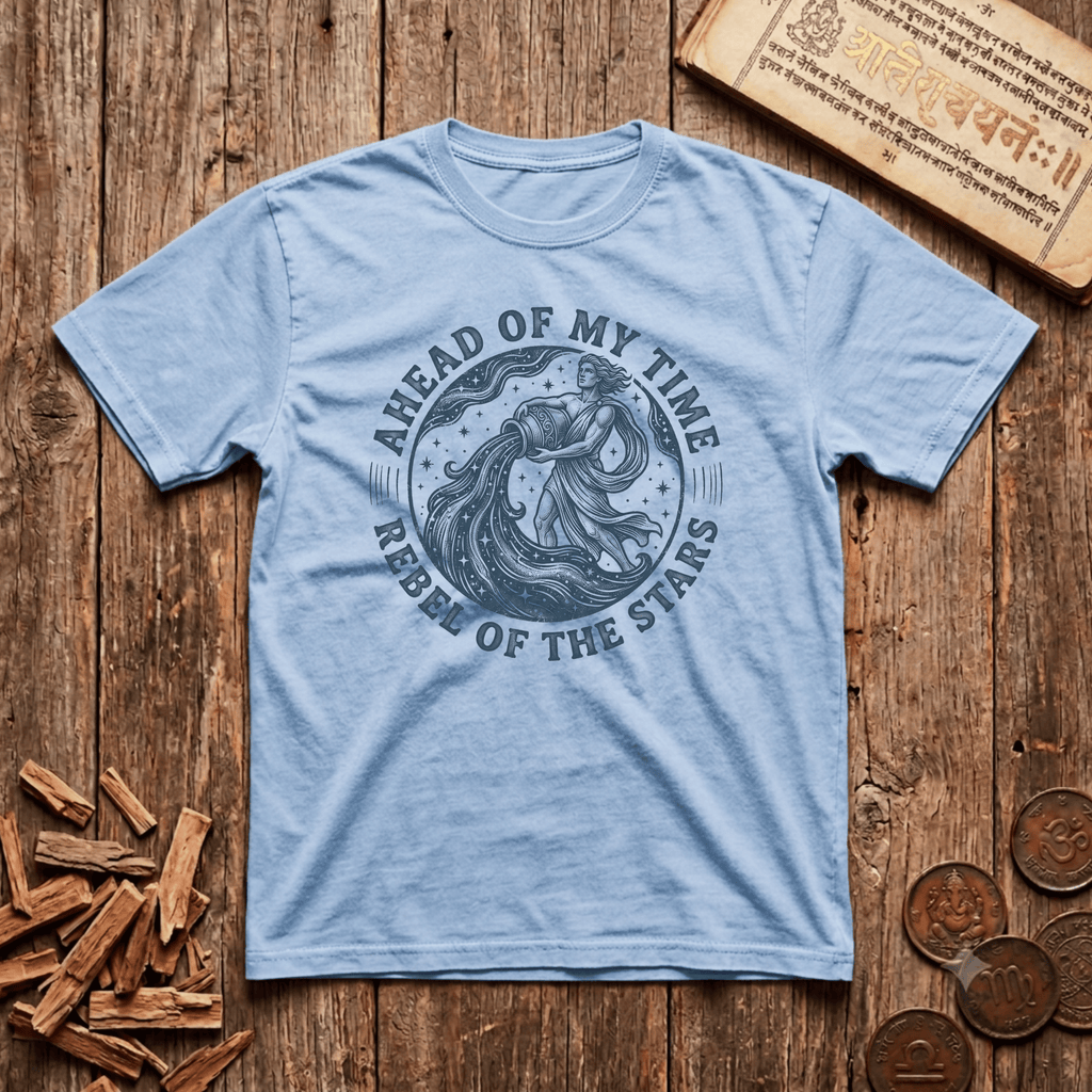 Aquarius — The Water Bearer - Ahead of My Time - Wood Cut - T-Shirt