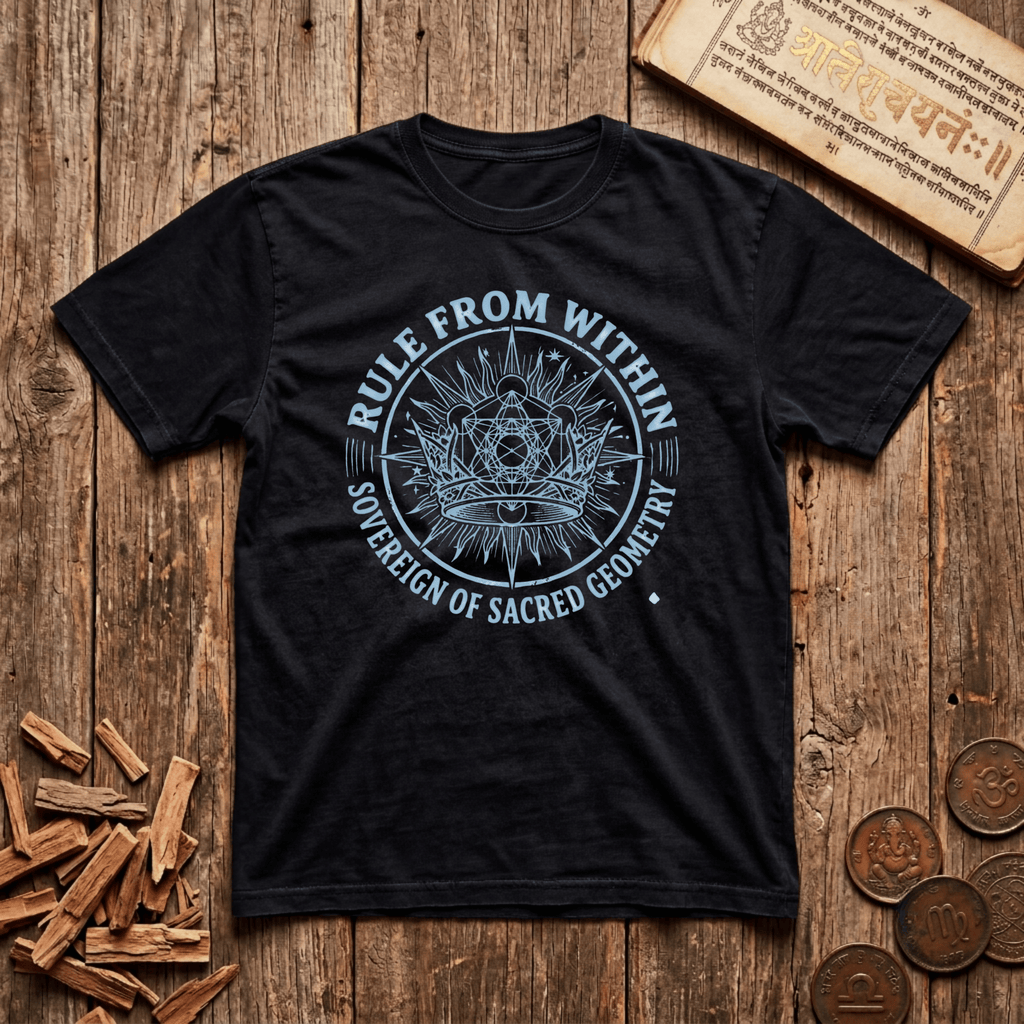King of Sacred Geometry - Rule From Within - Wood Cut - T-Shirt