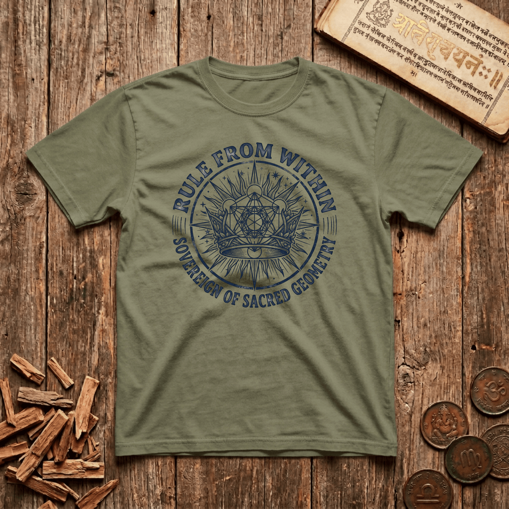 King of Sacred Geometry - Rule From Within - Wood Cut - T-Shirt
