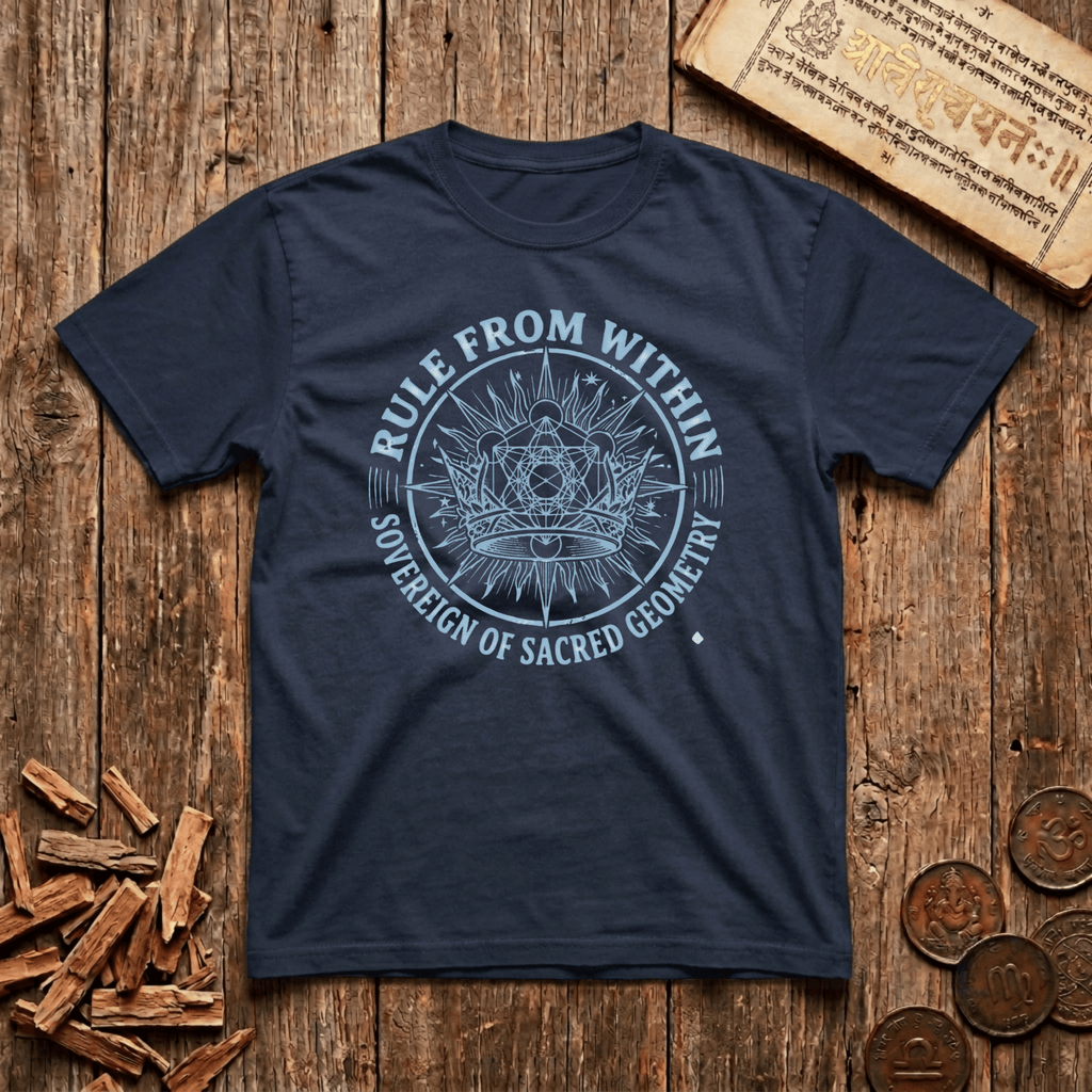 King of Sacred Geometry - Rule From Within - Wood Cut - T-Shirt