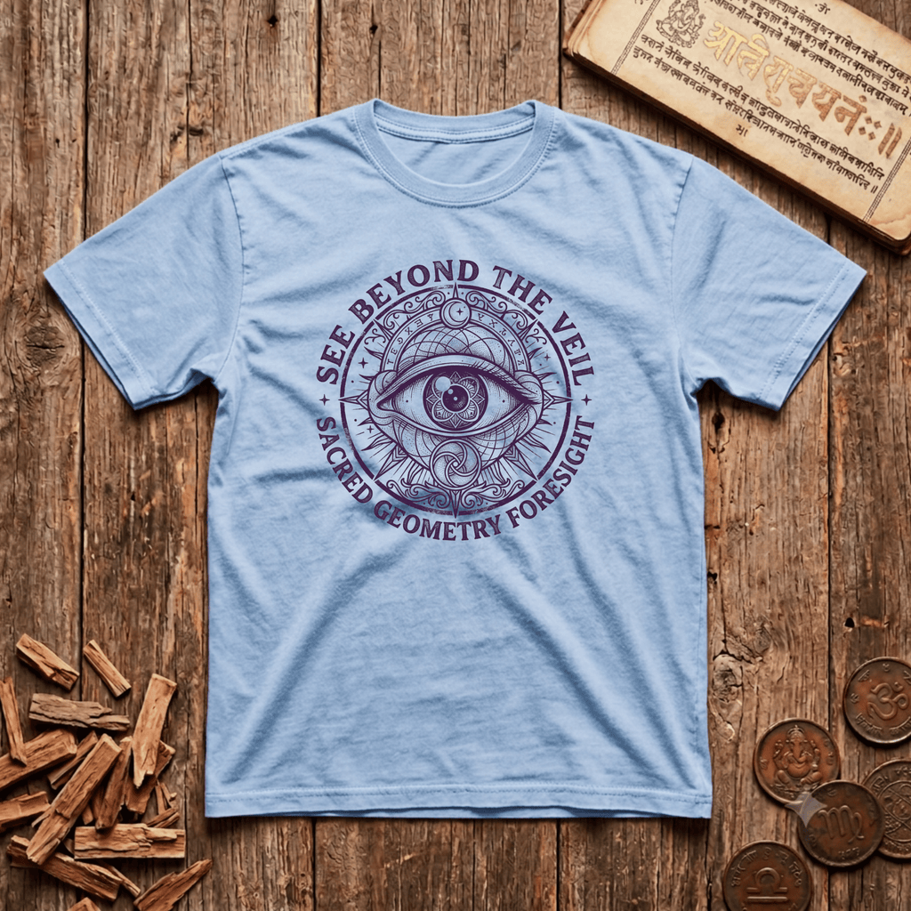 Oracle of Sacred Geometry - See Beyond The Veil - Wood Cut - T-Shirt