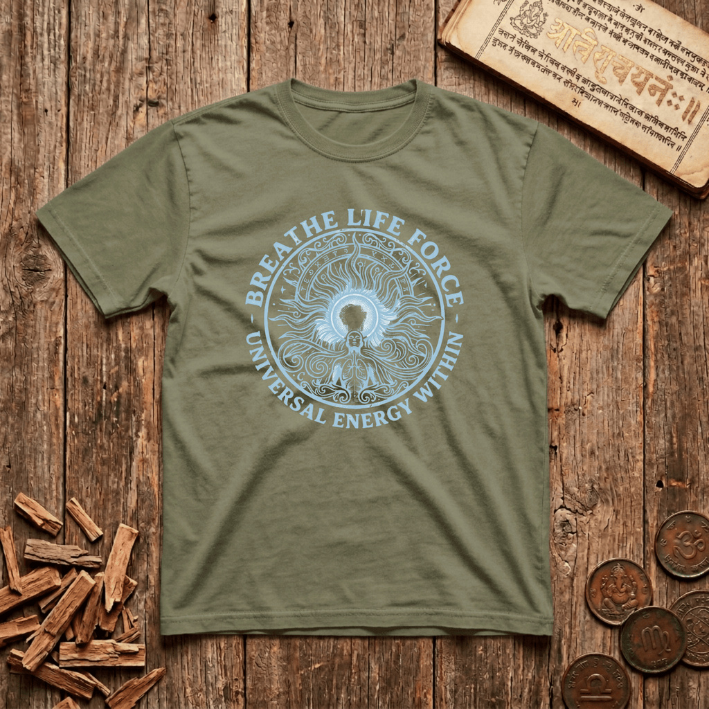 Prana — Universal Life Force - Breathe Life Force - Wood Cut - T-Shirt