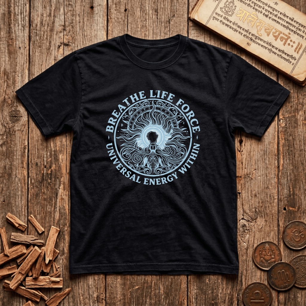 Prana — Universal Life Force - Breathe Life Force - Wood Cut - T-Shirt