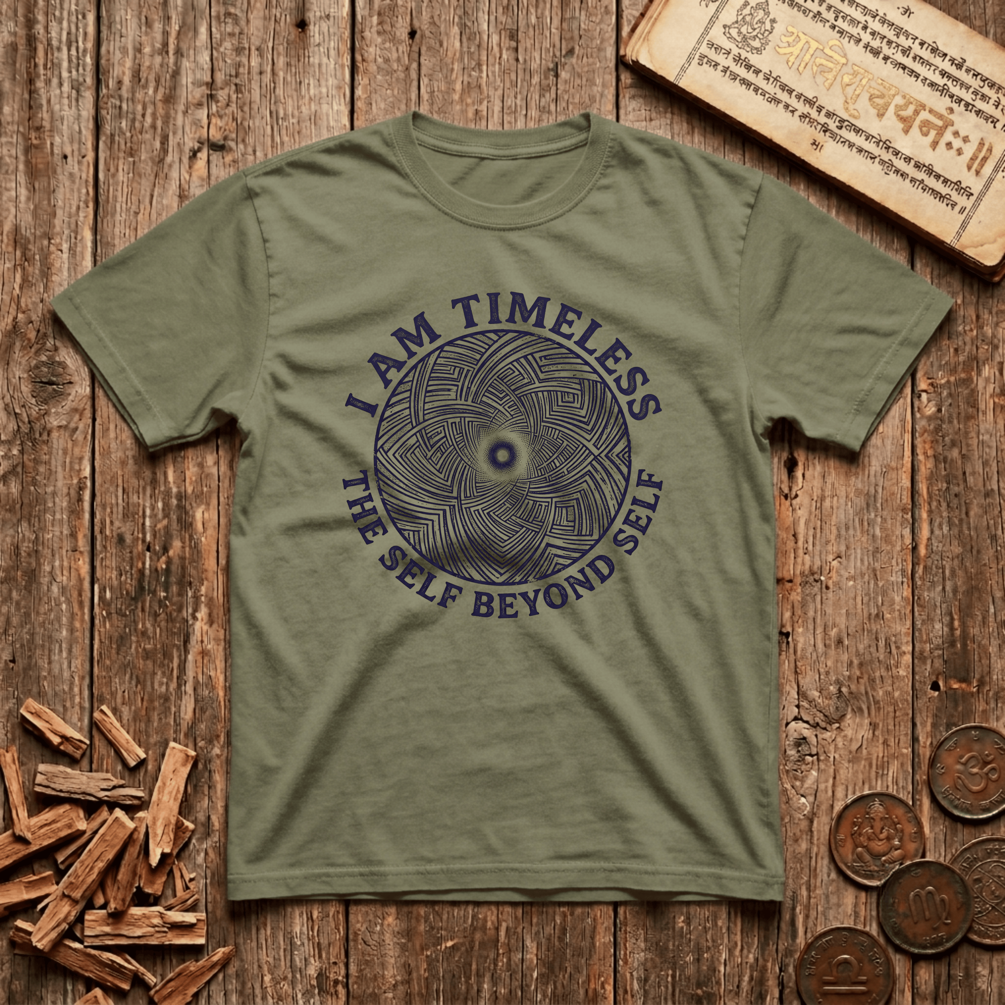 Atman — The Eternal Self - The Timeless Self - Wood Cut - T-Shirt