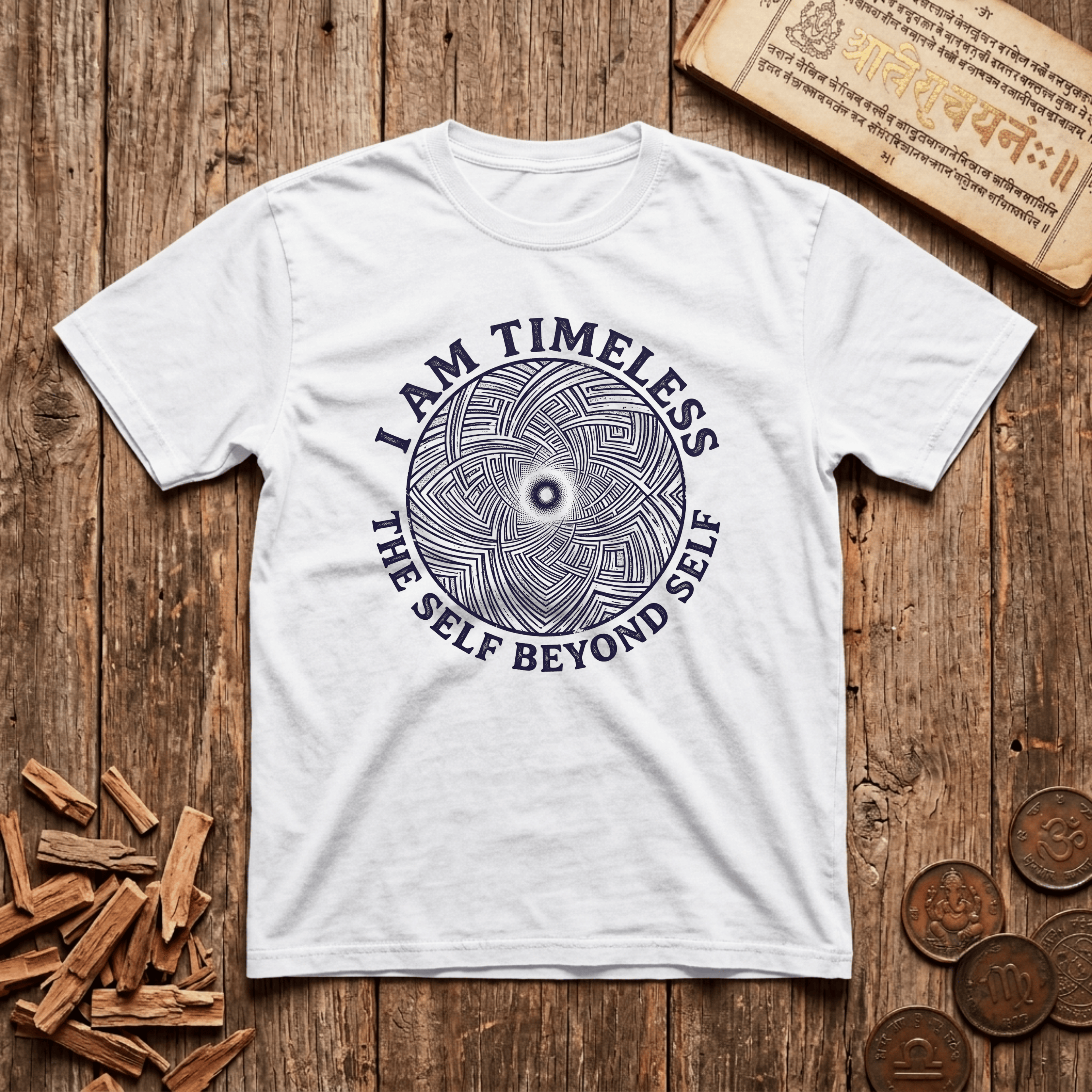 Atman — The Eternal Self - The Timeless Self - Wood Cut - T-Shirt