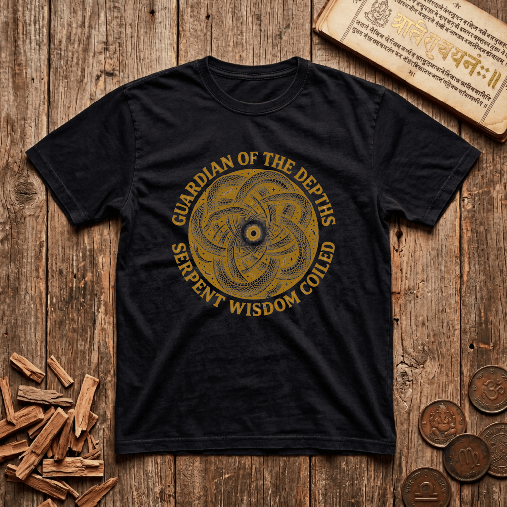 Naga — The Cosmic Serpent - Wood Cut - T-Shirt