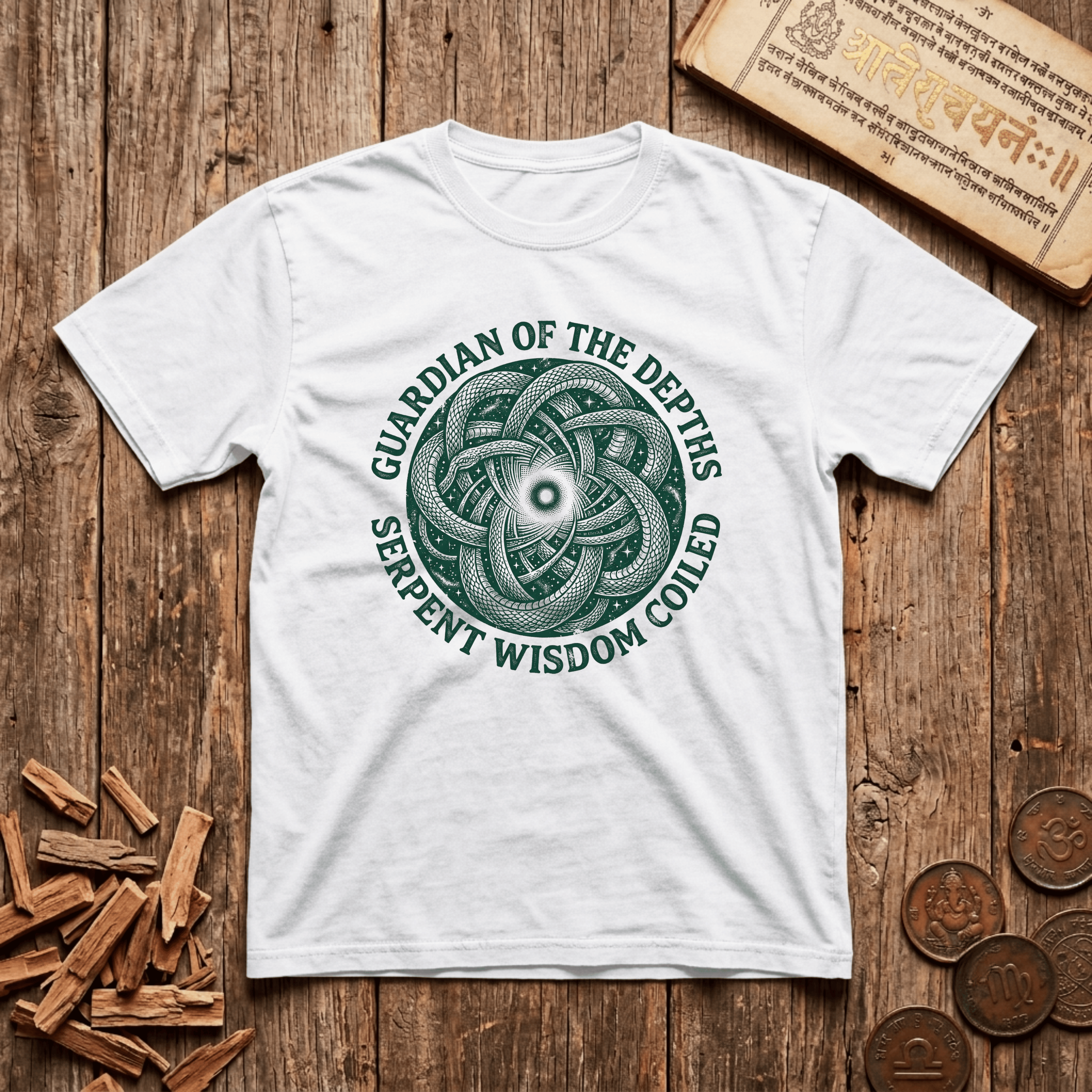 Naga — The Cosmic Serpent - Wood Cut - T-Shirt