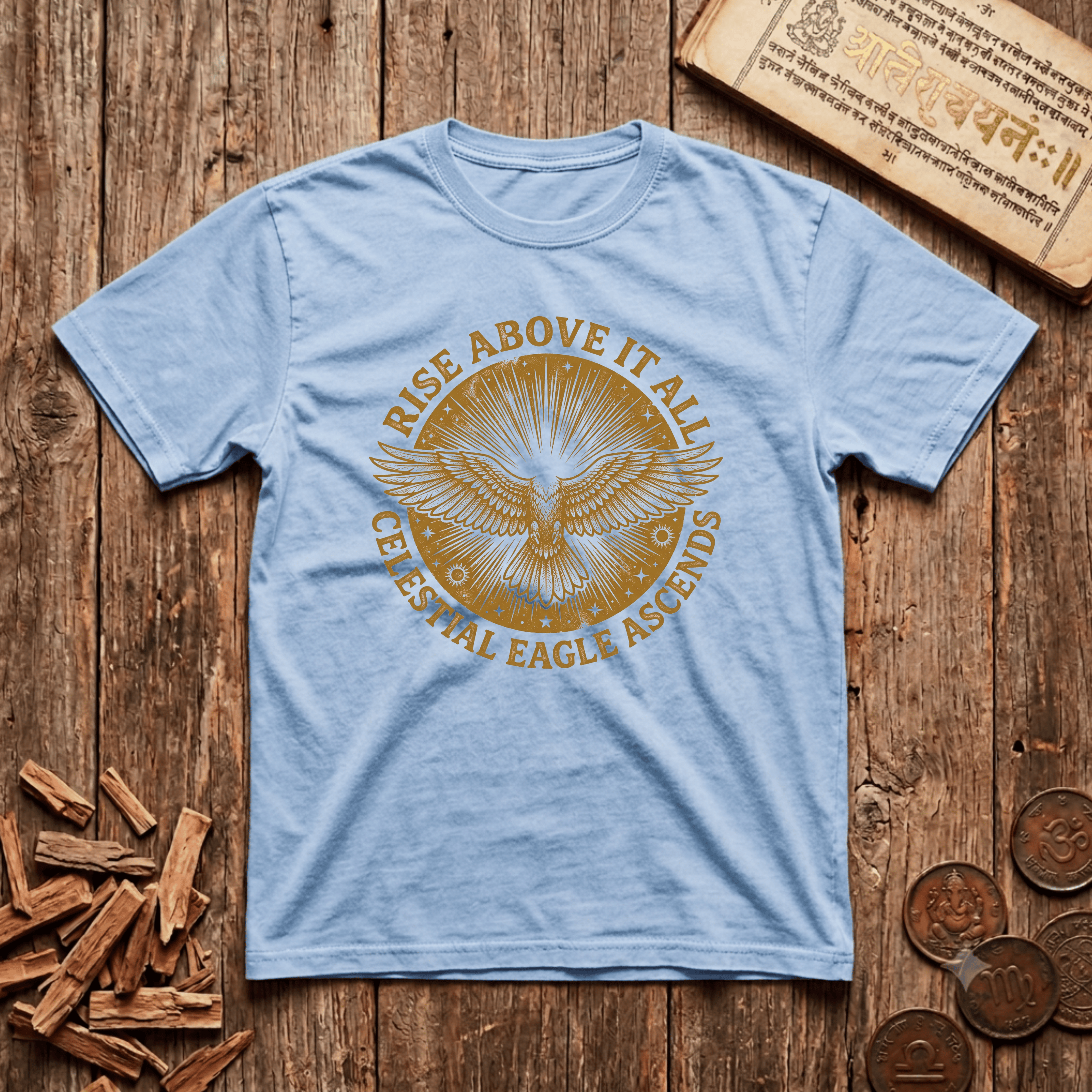 Garuda — The Celestial Eagle - Wood Cut - T-Shirt