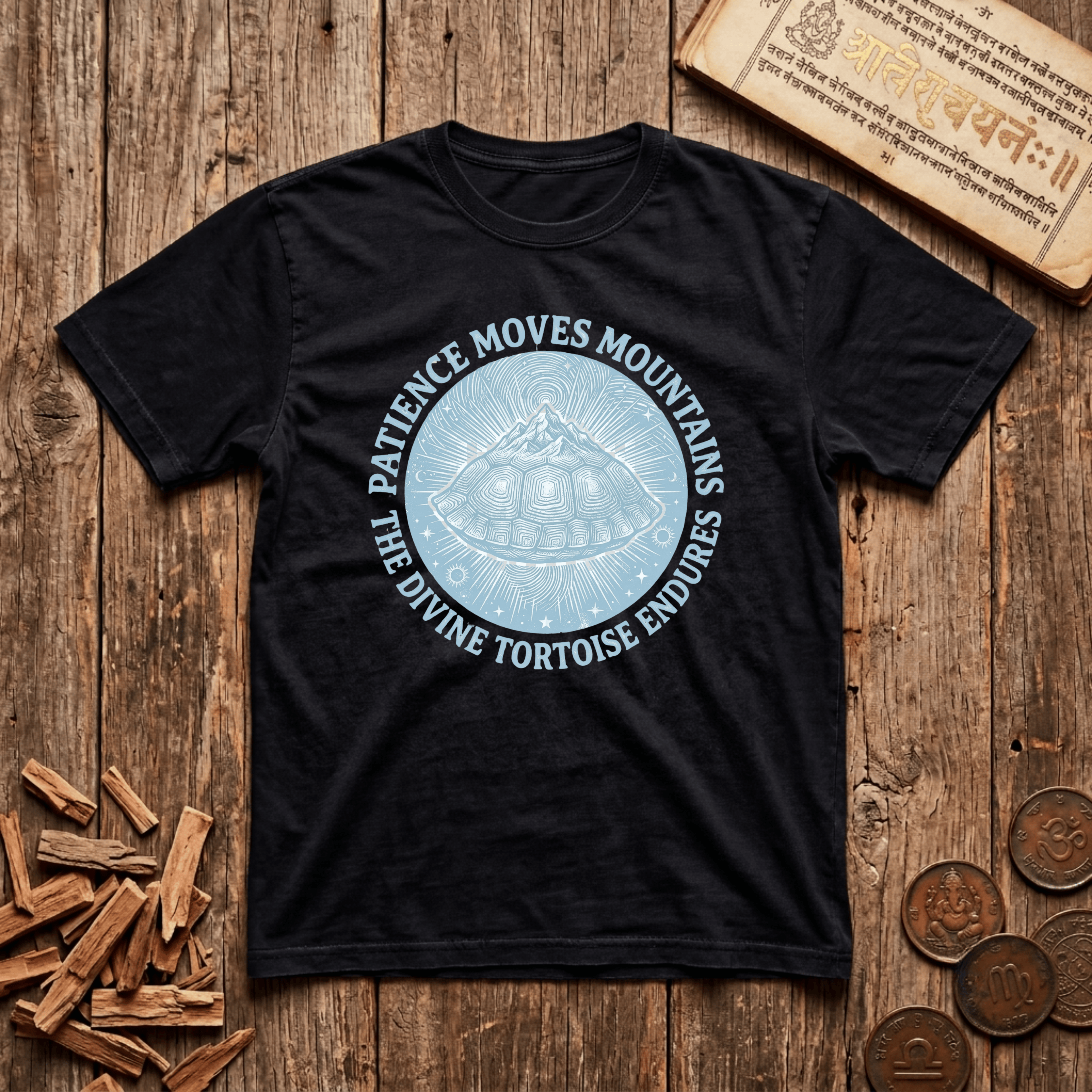 Kurma — The Divine Tortoise - Wood Cut - T-Shirt