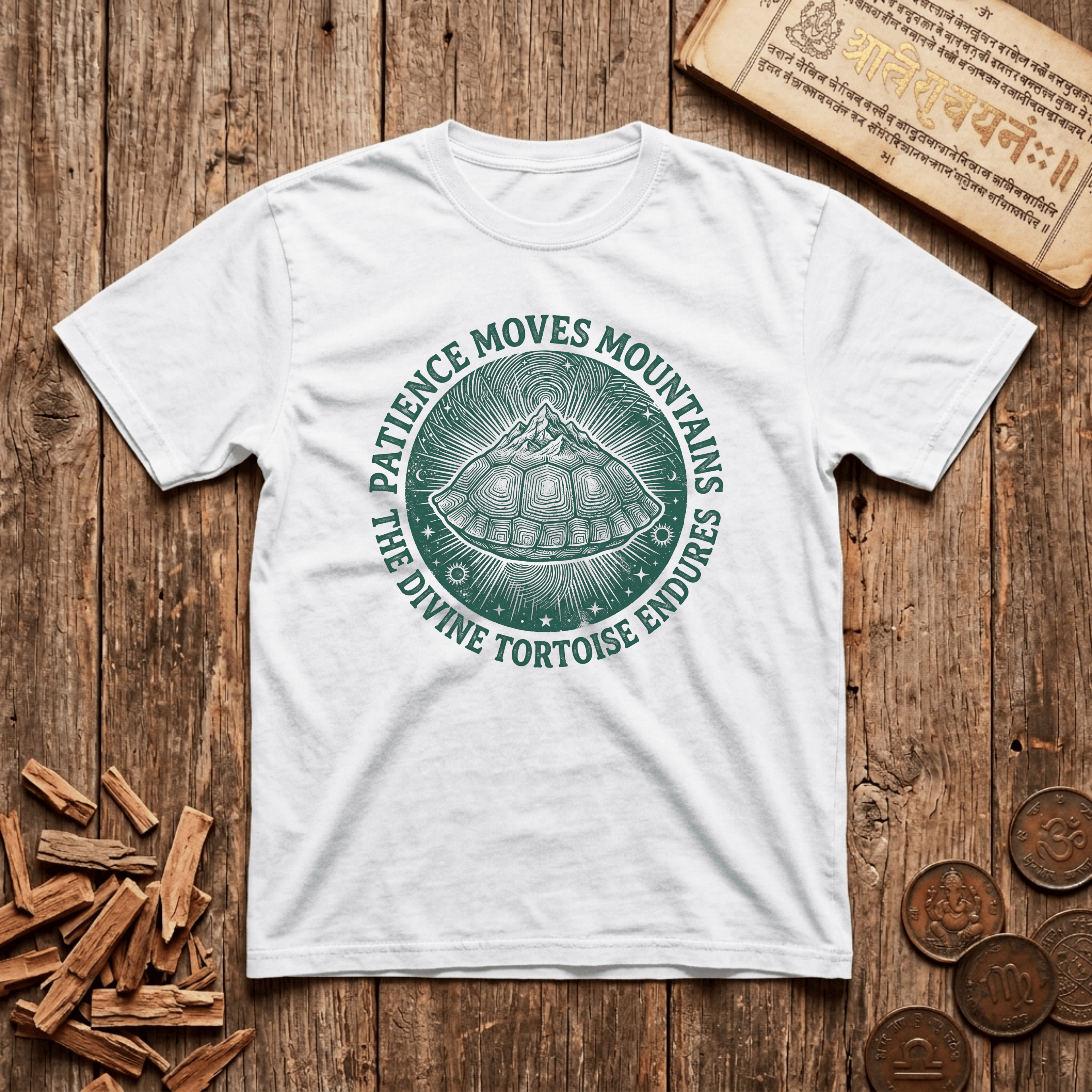 Kurma — The Divine Tortoise - Wood Cut - T-Shirt