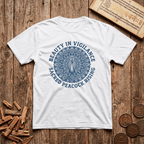 Mayura — The Sacred Peacock - Wood Cut - T-Shirt