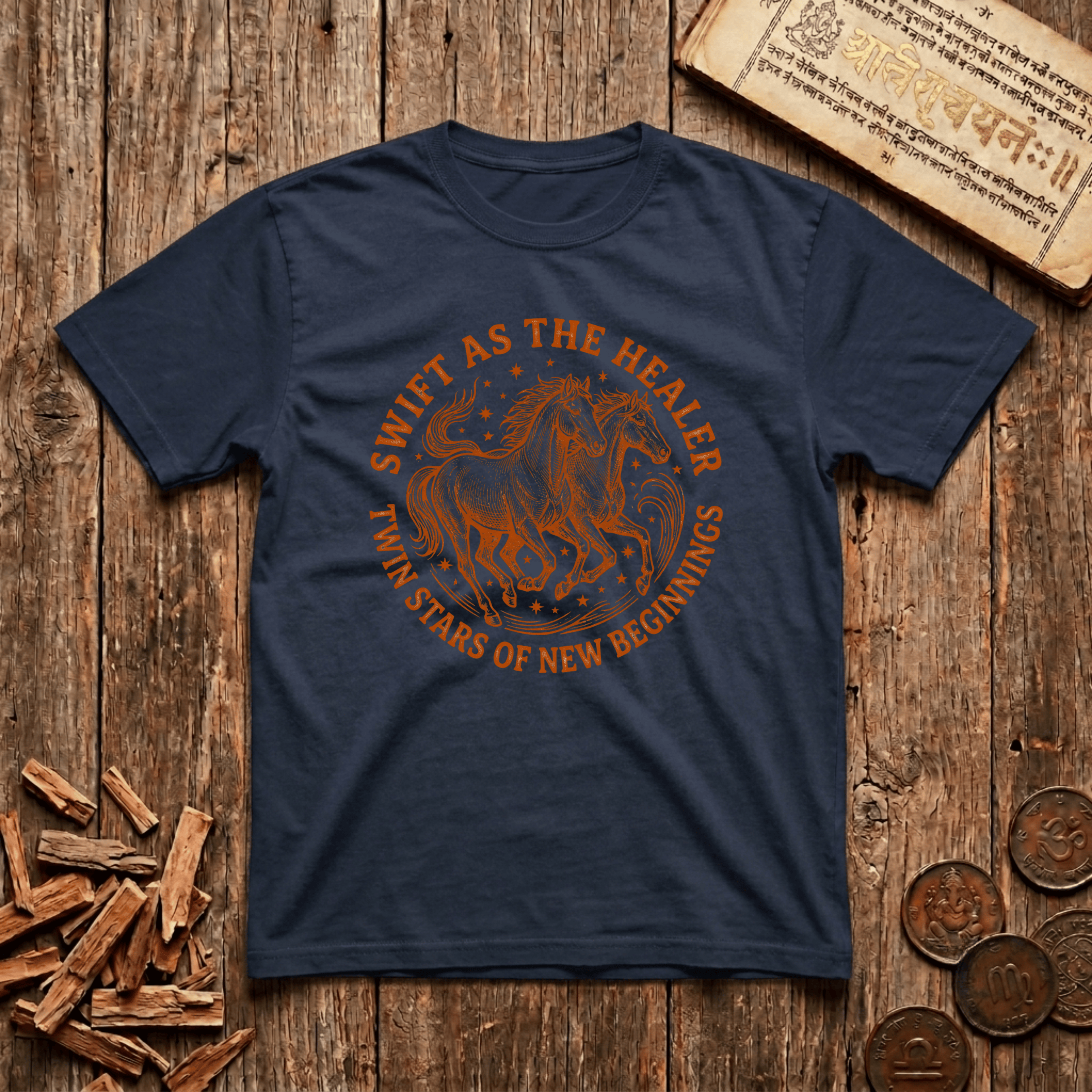 Ashwini - Swift As The Healer - Wood Cut - T-Shirt