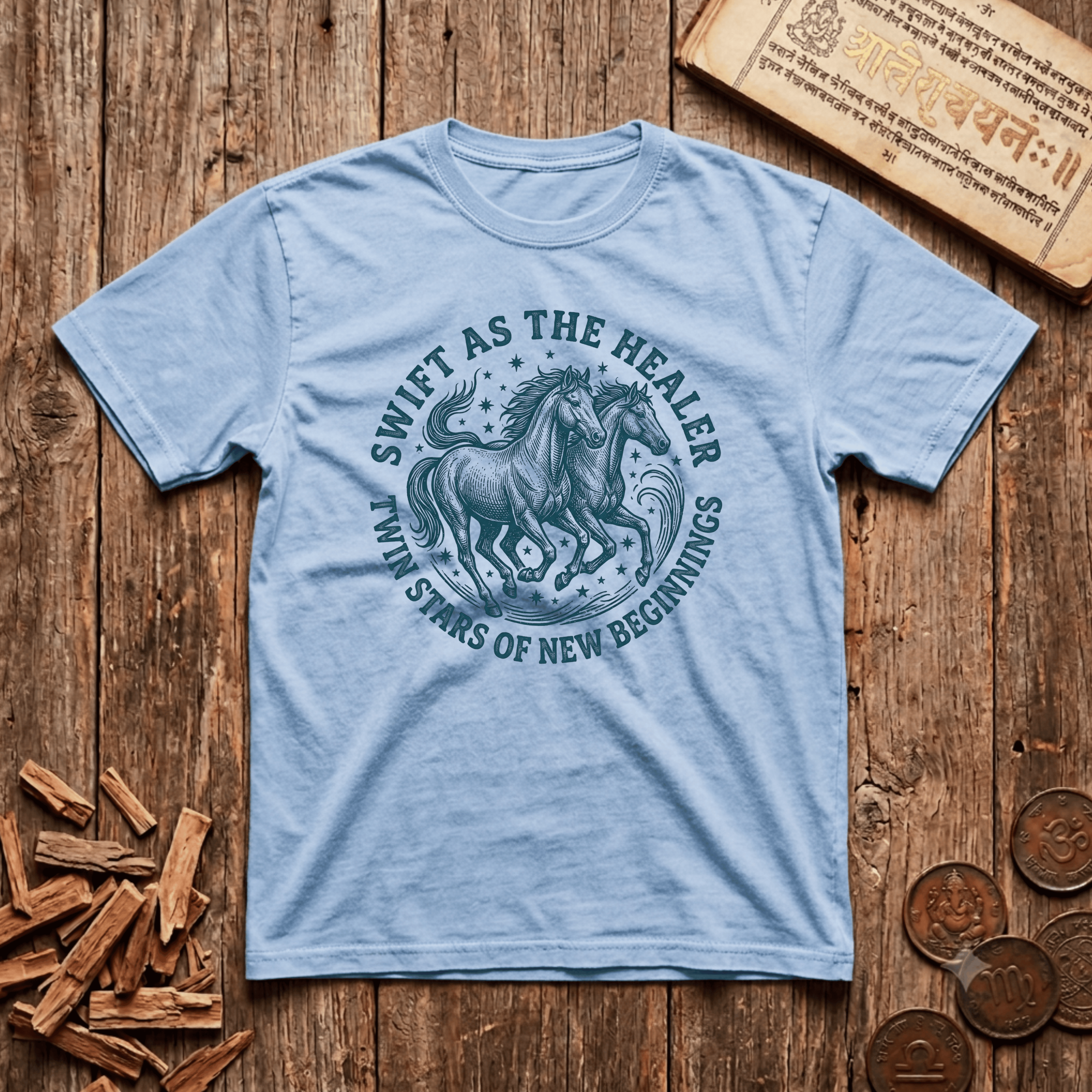 Ashwini - Swift As The Healer - Wood Cut - T-Shirt