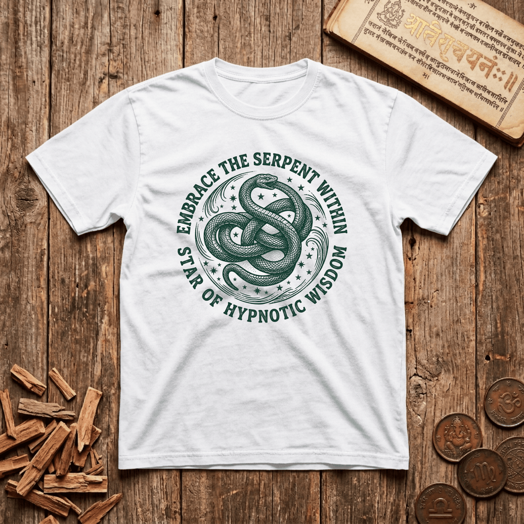 Ashlesha - Embrace The Serpent Within - Wood Cut - T-Shirt
