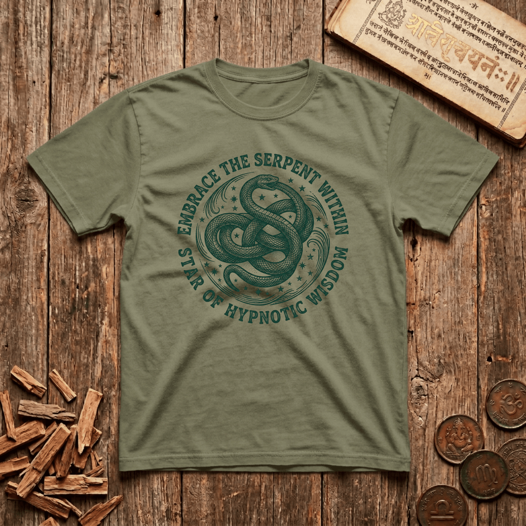 Ashlesha - Embrace The Serpent Within - Wood Cut - T-Shirt
