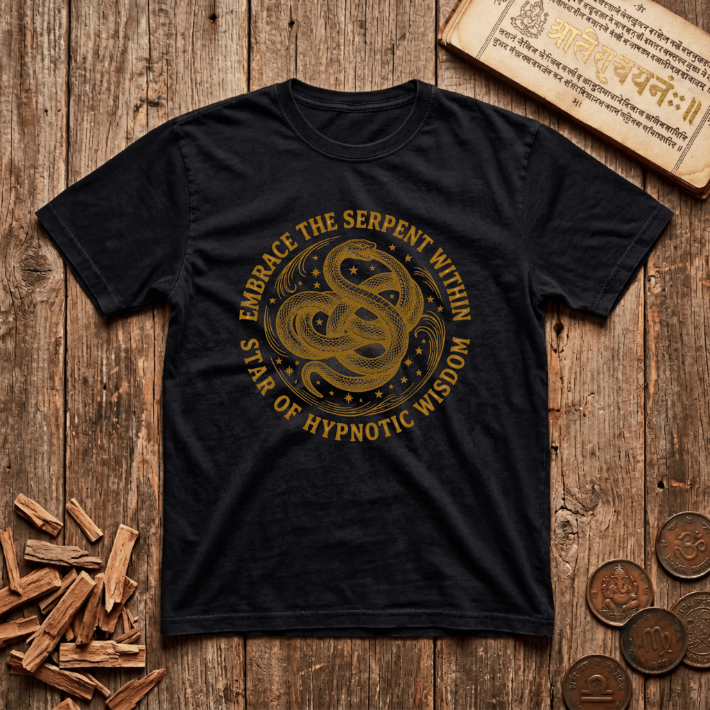 Ashlesha - Embrace The Serpent Within - Wood Cut - T-Shirt