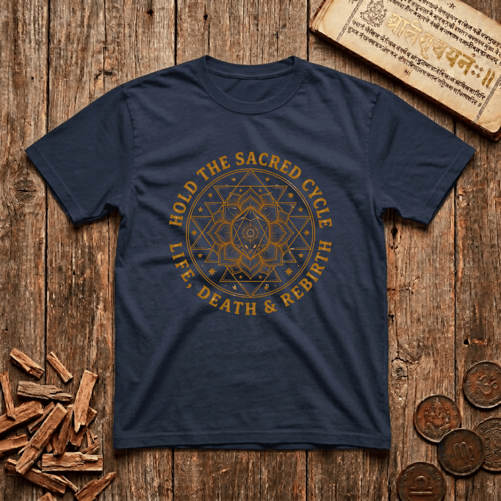 Bharani - Hold The Sacred Cycle - Wood Cut - T-Shirt