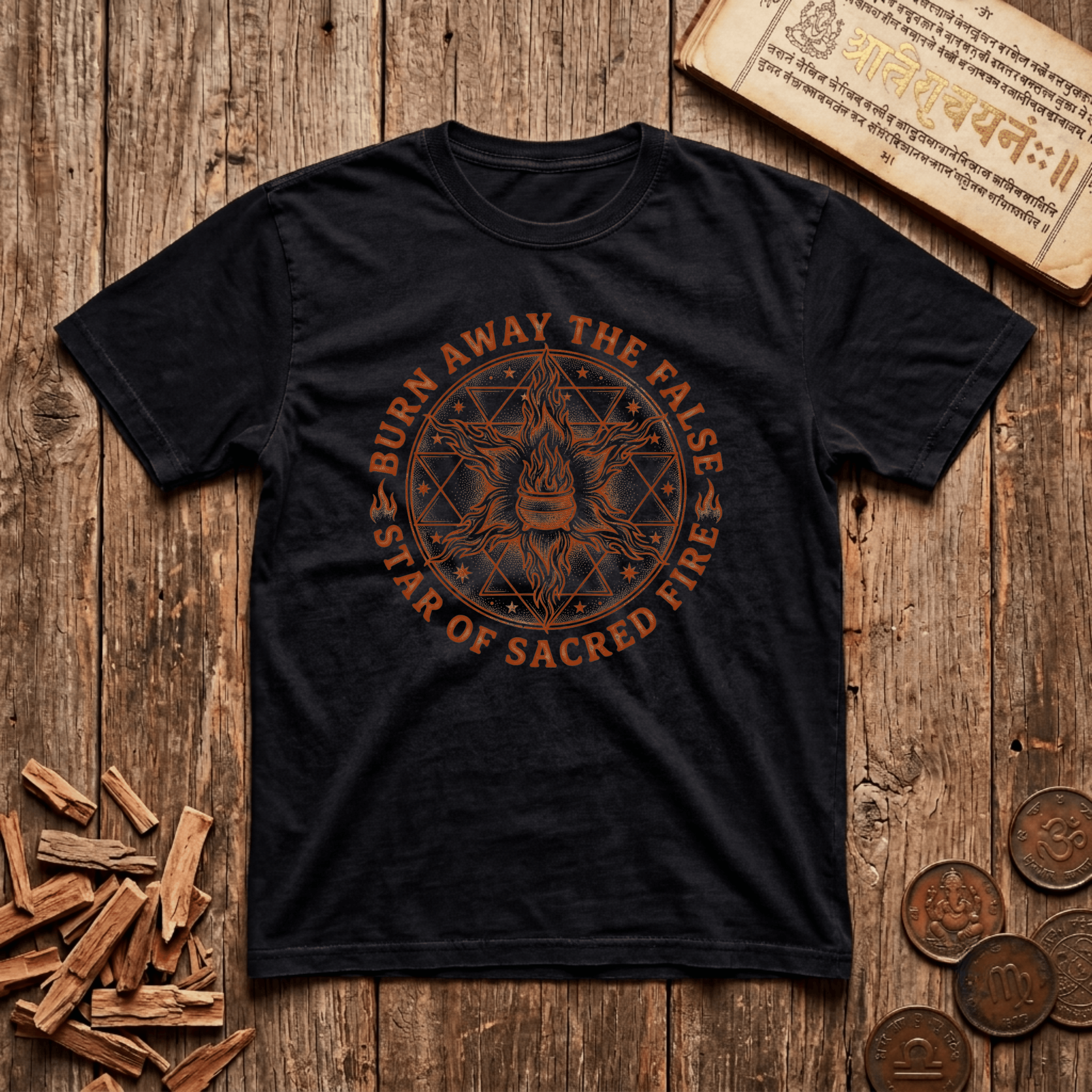 Krittika - Burn Away The False - Wood Cut - T-Shirt